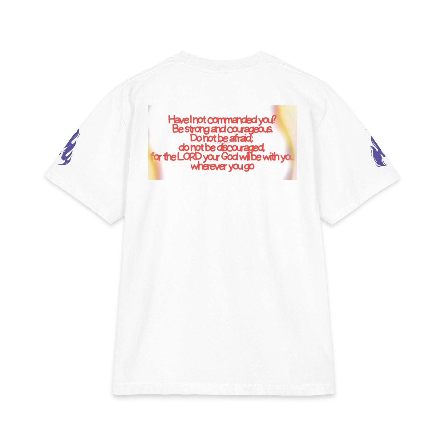 "Courageous" Christian Unisex Heavyweight T-Shirt | Joshua 1:9 | Panda Warrior Aurora Graphic | Be Strong and Courageous | Bold Faith Streetwear