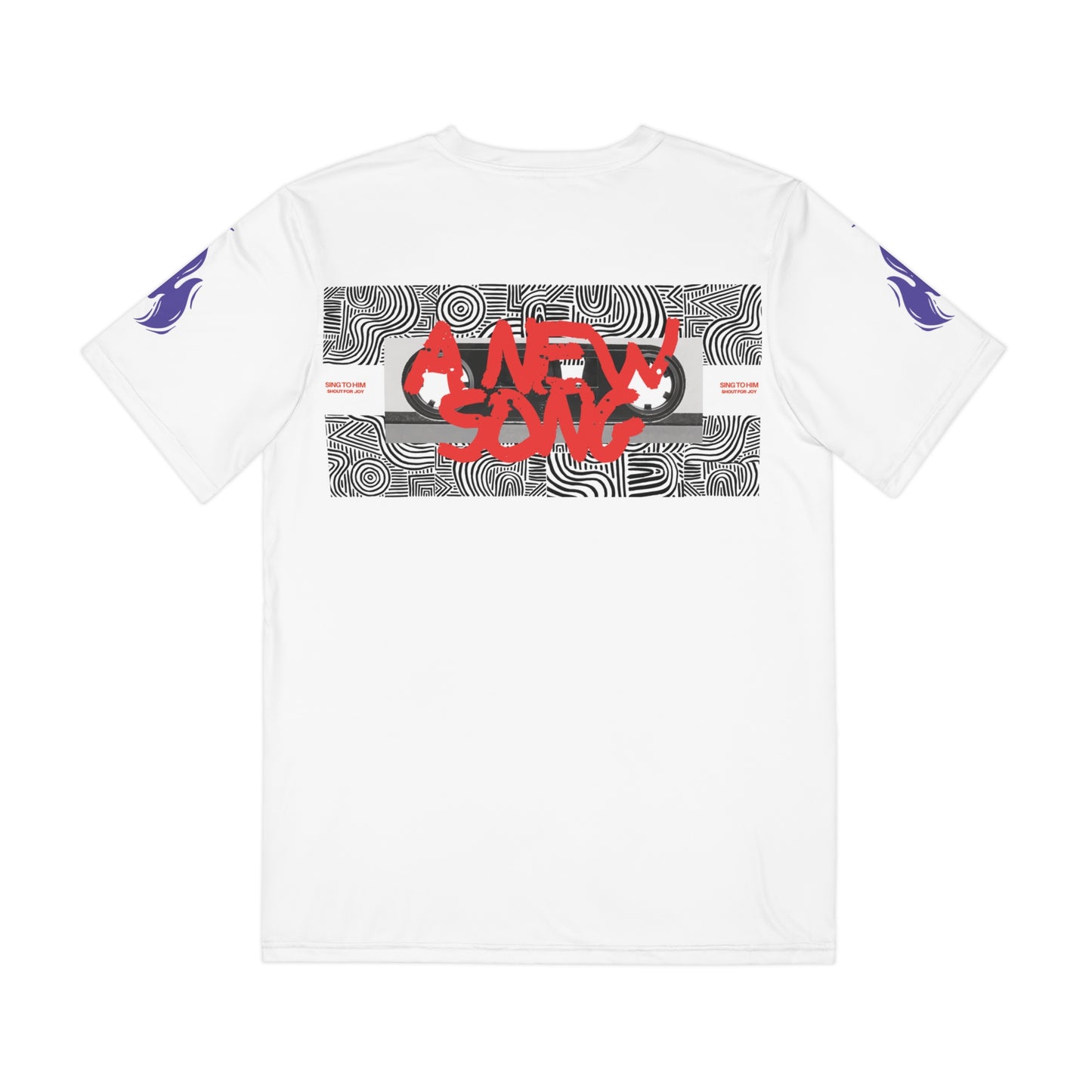A New Song Graphic Tee — Men's Christian T-Shirt | Panda Guitar Design, Psalm 33:3