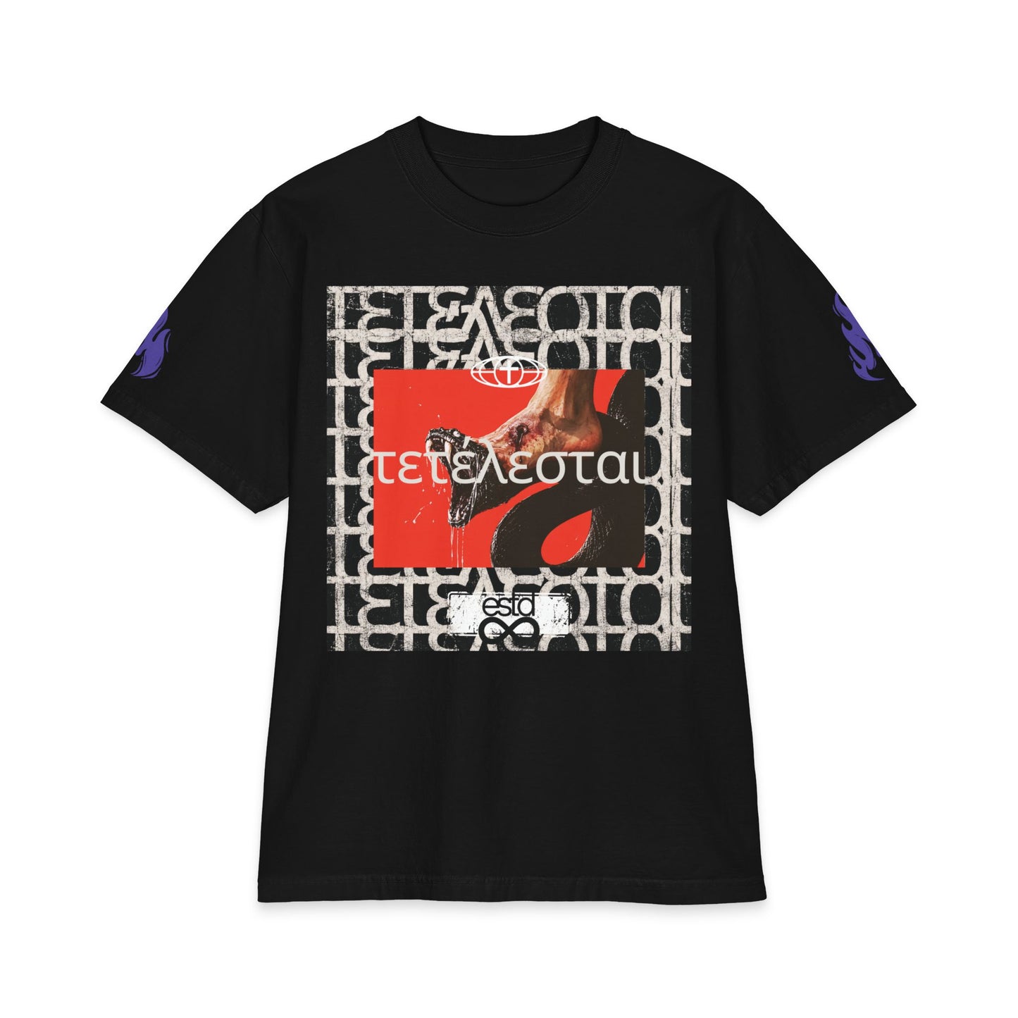 Tetelestai" Christian Oversized Unisex T-Shirt | It Is Finished | Jesus Crushes the Serpent | Bold Faith Apparel