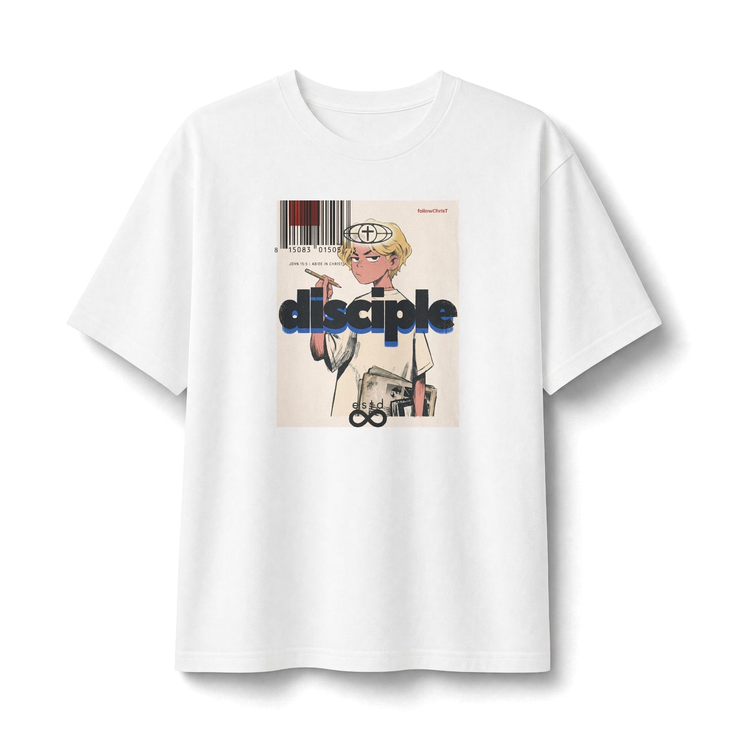 DISCIPLE — Christian Streetwear Graphic Tee | John 15:5 Abide in Christ | Unisex Heavyweight T-Shirt
