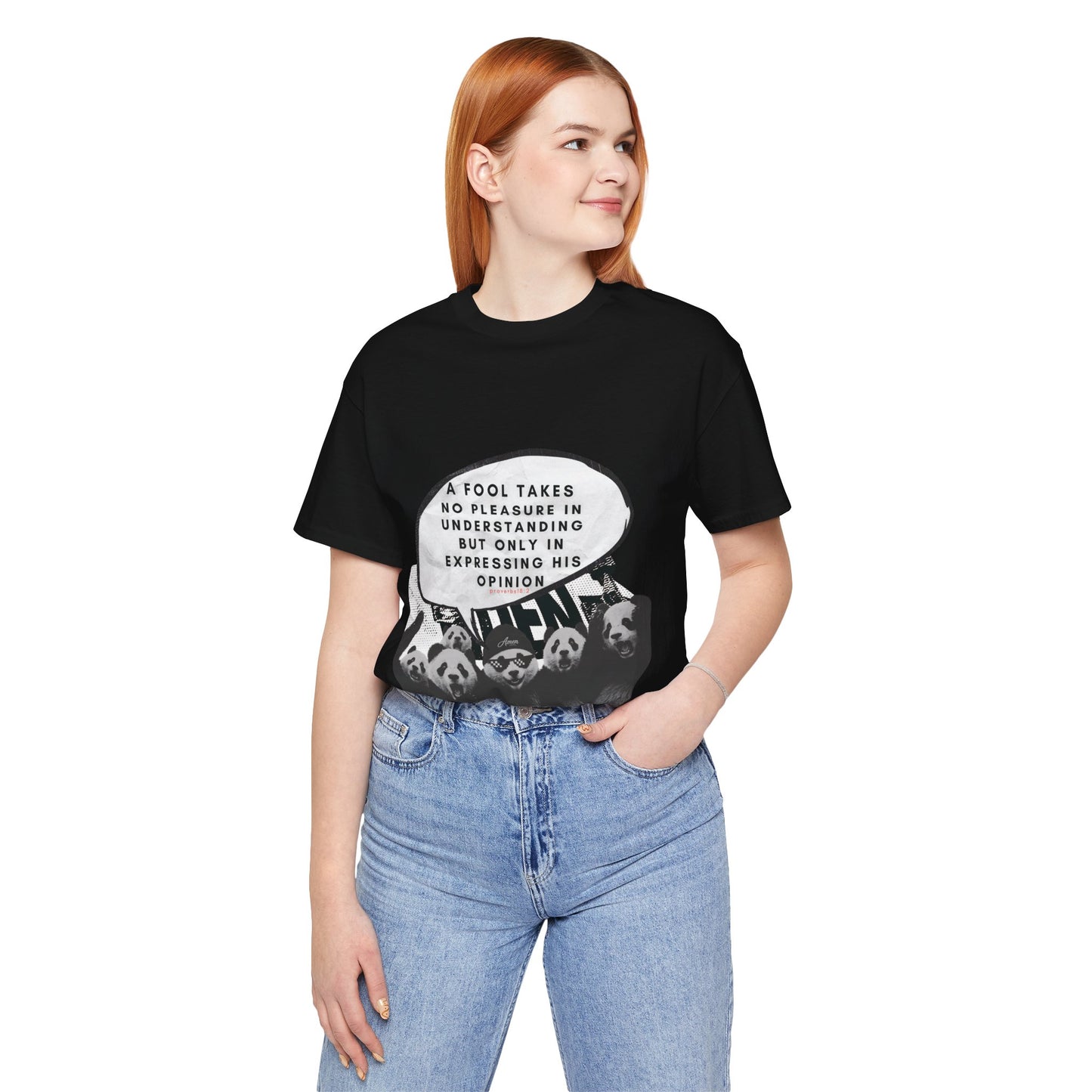 Unisex Christian T-Shirt | Proverbs 18:2 T-Shirt | Panda Graphic Tee