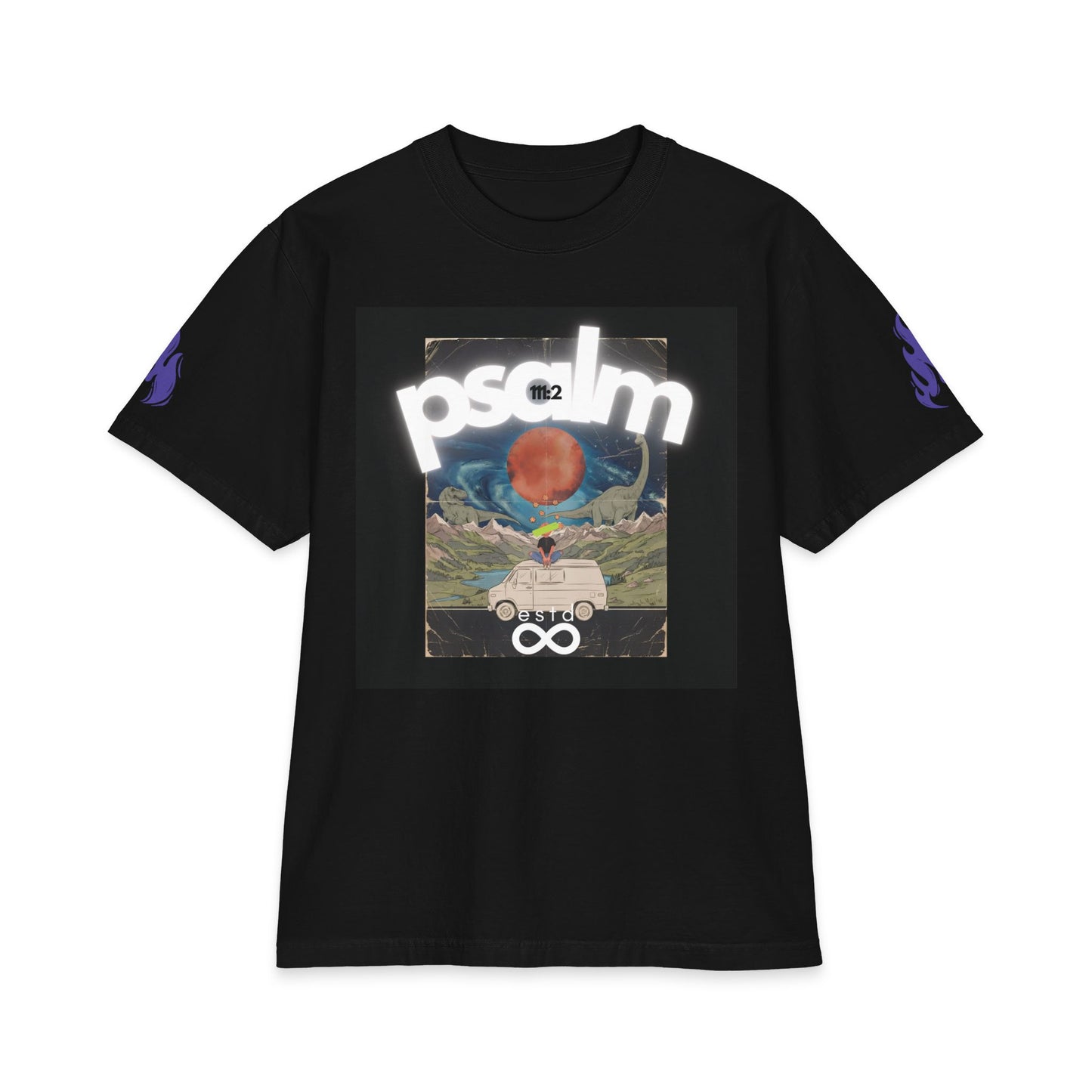 "Psalm 111:2" Christian Unisex Max Heavyweight T-Shirt | Great Are the Works of the Lord | Creation & Wonder | Bold Faith Streetwear
