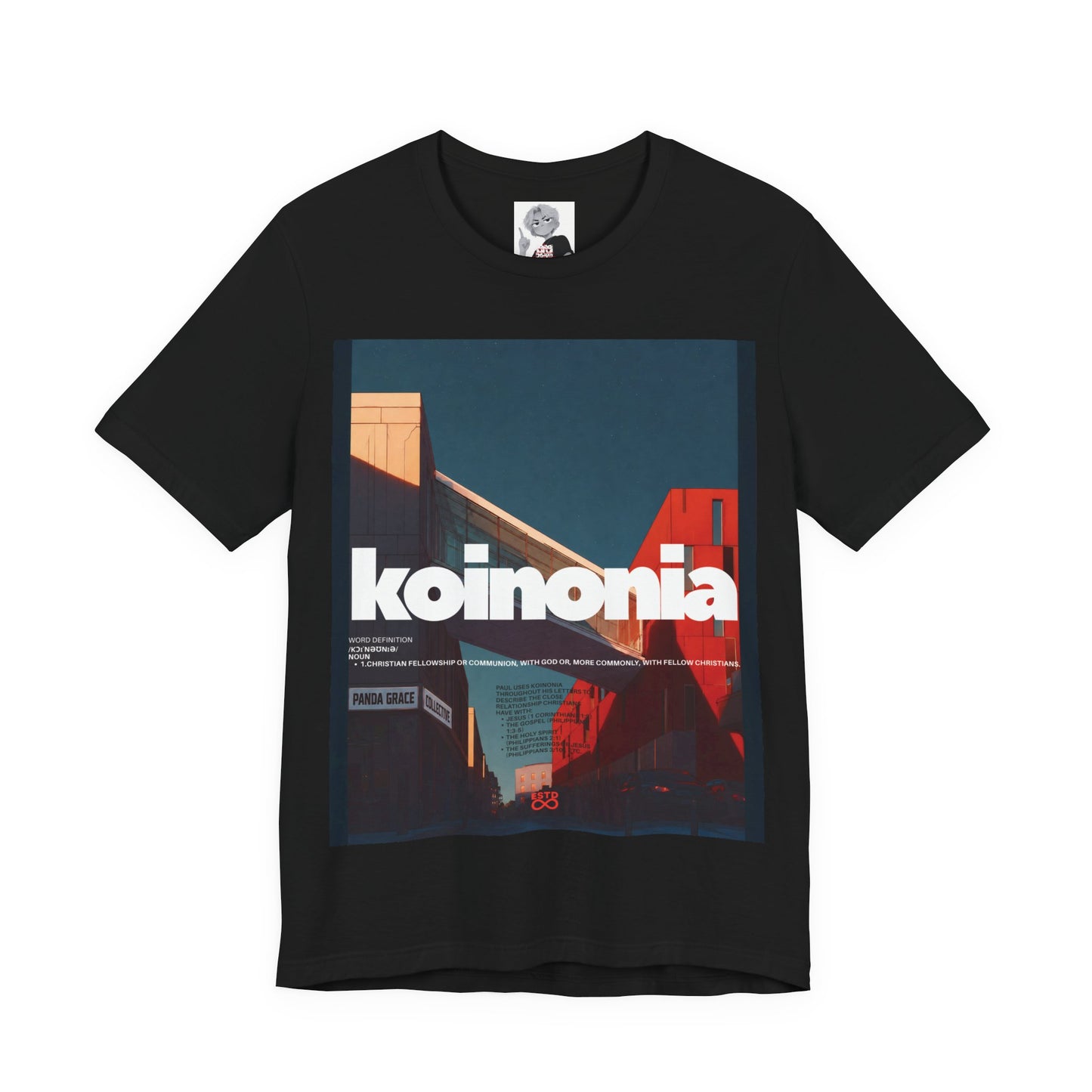 Koinonia Christian T-Shirt | Faith-Based Graphic Tee, Unisex, Romans 12:10