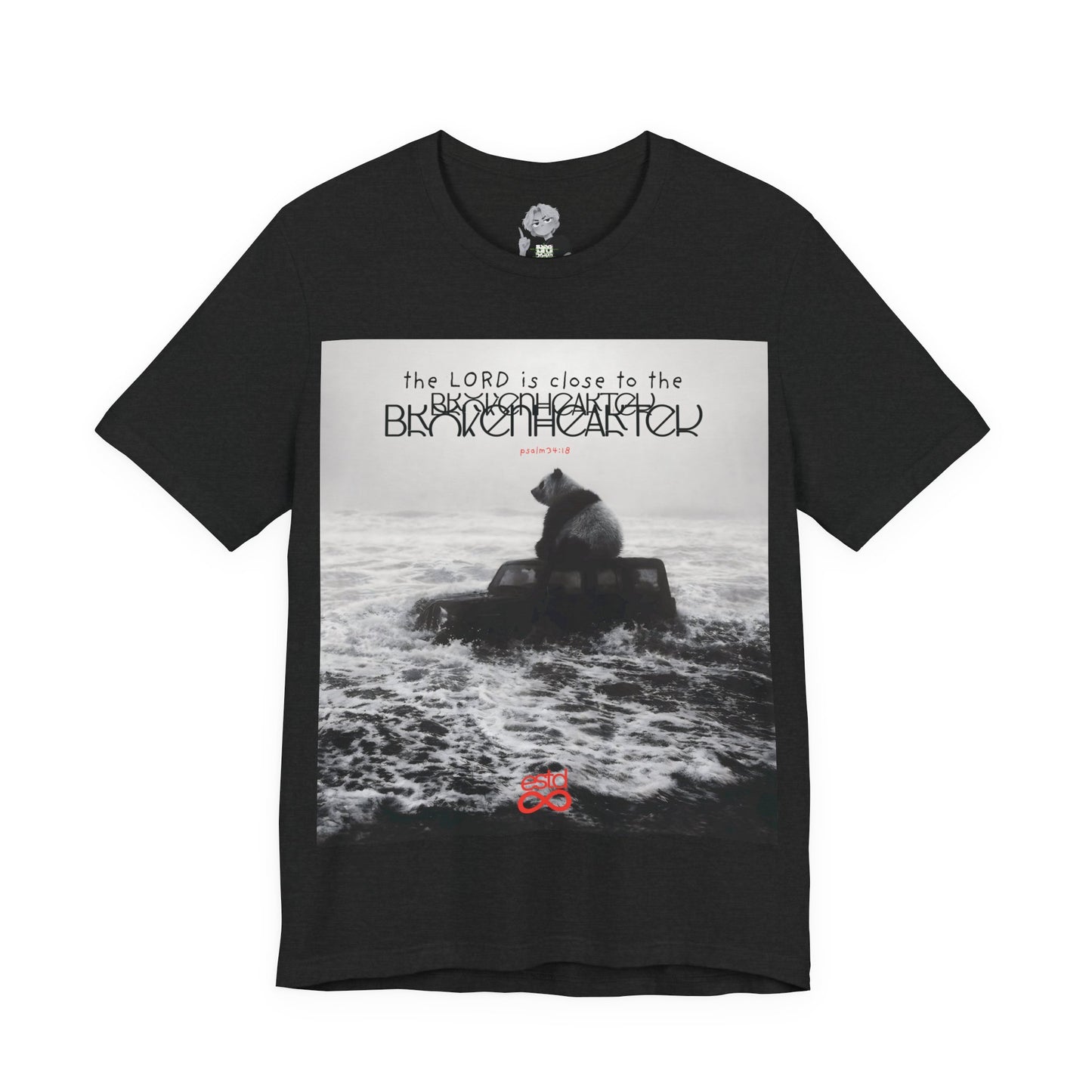 Psalm 34:18 Unisex Christian T-Shirt — 'The Lord is Close to the Brokenhearted' Tee