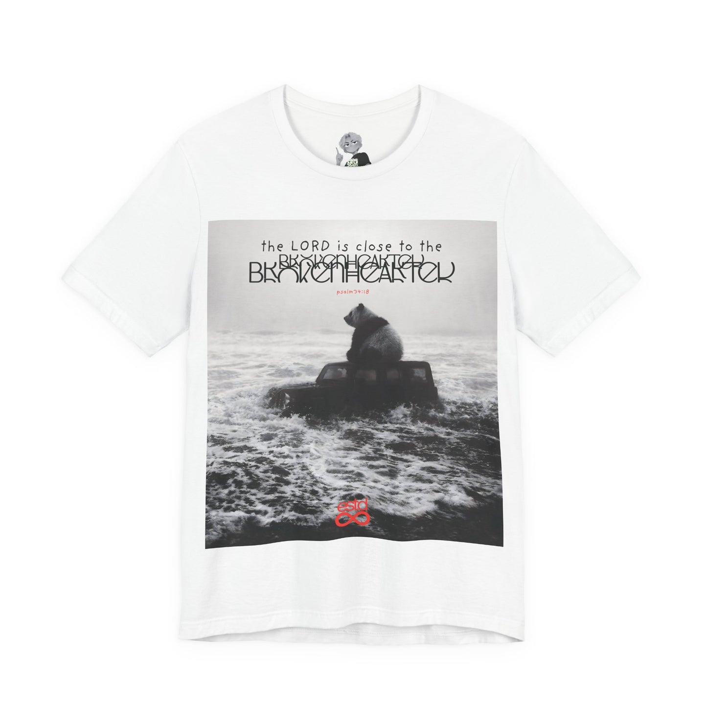 Psalm 34:18 Unisex Christian T-Shirt — 'The Lord is Close to the Brokenhearted' Tee
