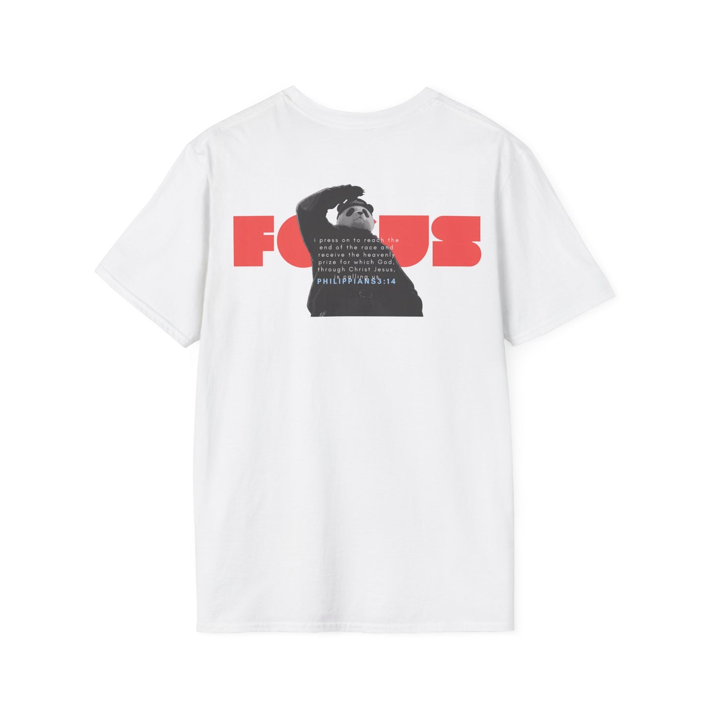 Unisex Oversized Christian T-Shirt | FOCUS Philippians 3:14 | Panda Graphic Tee