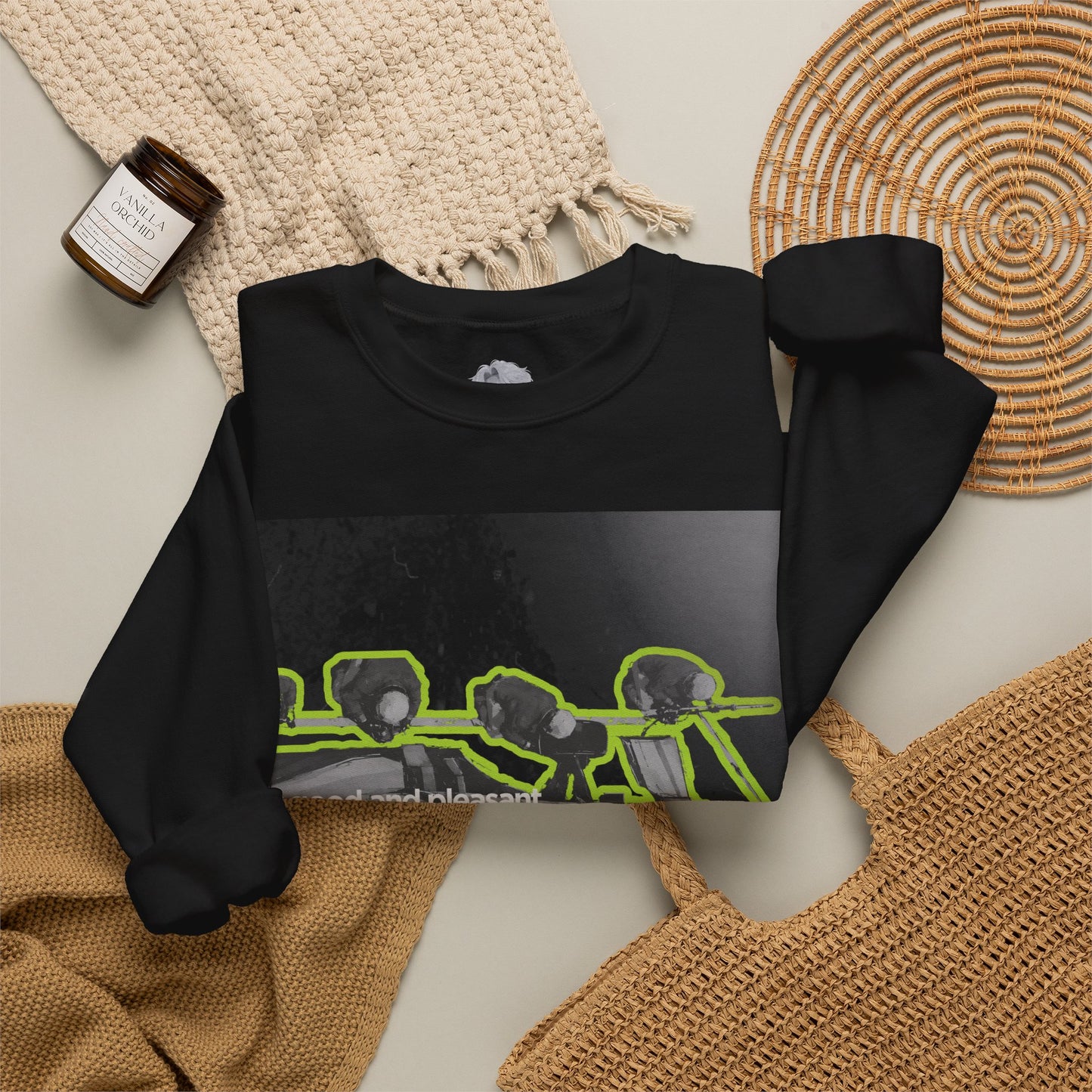 "Unity" Christian Unisex Heavyweight Sweatshirt | Psalm 133:1 | F1 Pit Crew Graphic | Living Together in Harmony | Faith Streetwear