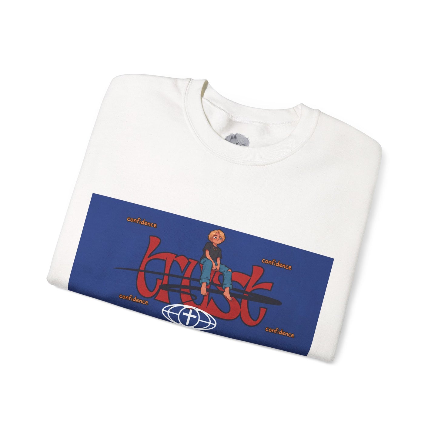 "Trust" Christian Unisex Heavyweight Crewneck Sweatshirt | Confidence in God | Faith Streetwear
