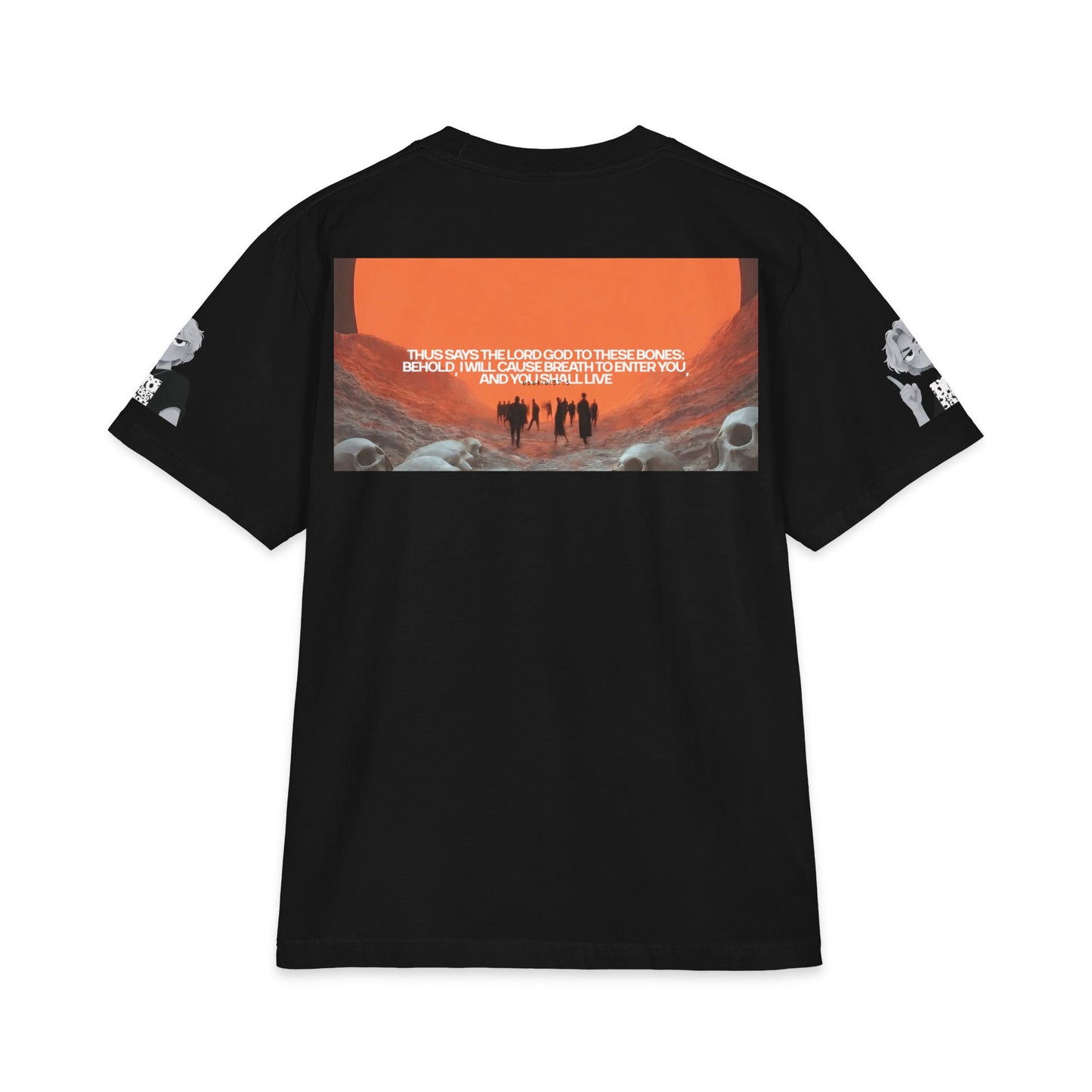 "Revival" Christian Unisex Max Heavyweight T-Shirt | Ezekiel 37:5 | Valley of Dry Bones Graphic | You Shall Live | Bold Faith Apparel