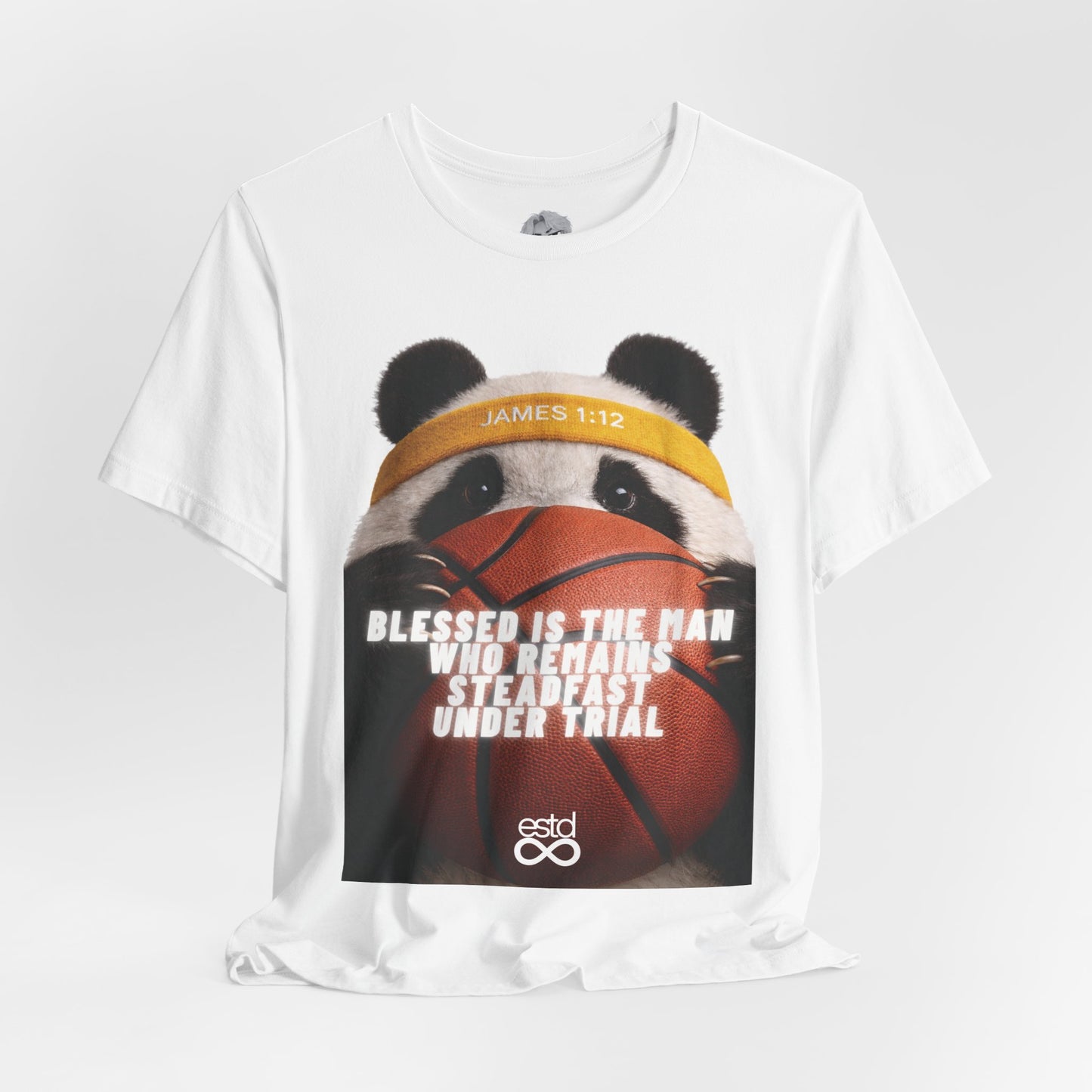 Unisex T-Shirt | Christian T-Shirt | Panda Graphic T-Shirt | James 1:12 T-Shirt