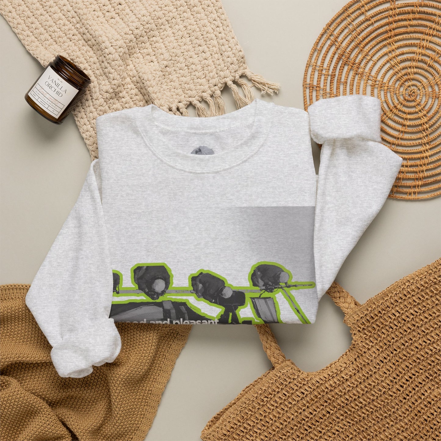 "Unity" Christian Unisex Heavyweight Sweatshirt | Psalm 133:1 | F1 Pit Crew Graphic | Living Together in Harmony | Faith Streetwear
