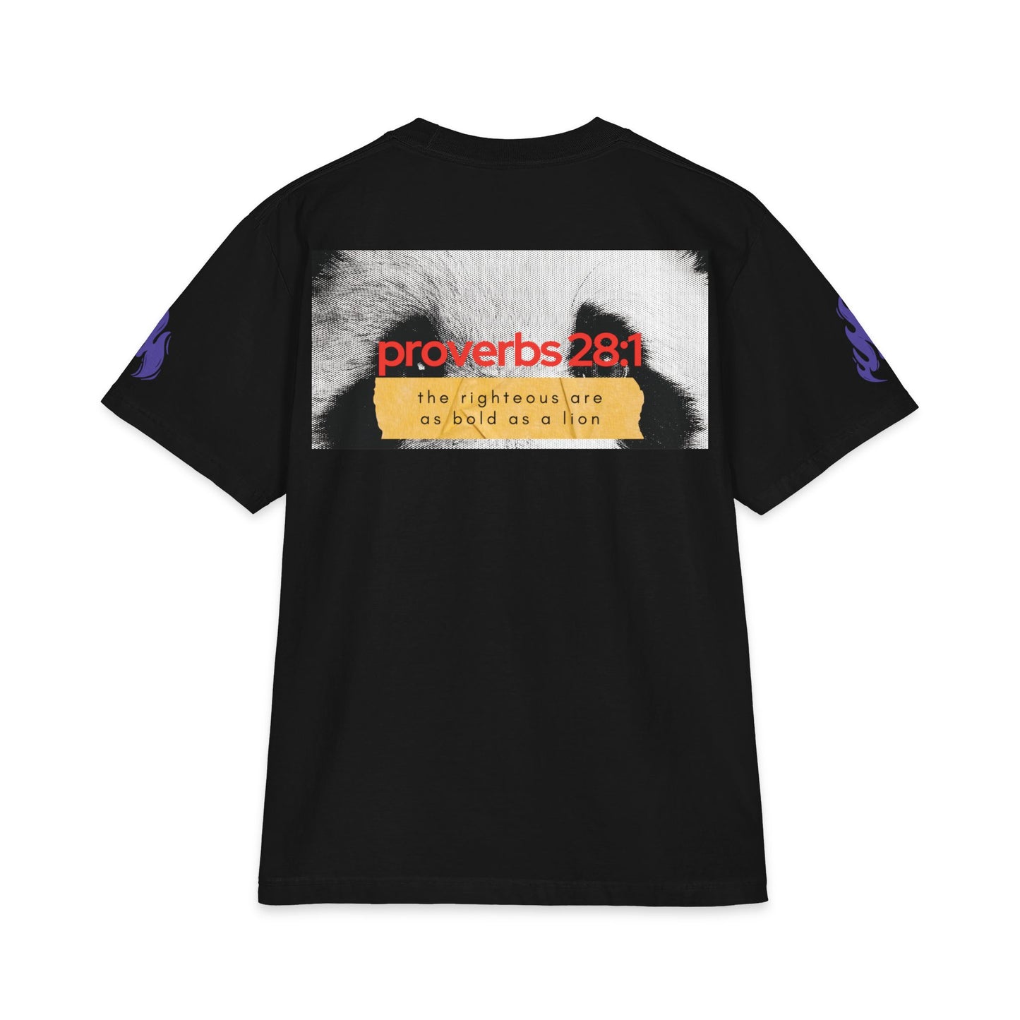 "BOLD" Fierce Eyes Christian T-Shirt | Proverbs 28:1 Bible Verse Graphic Tee | Unisex Heavyweight Streetwear | Faith-Based Front & Back Print