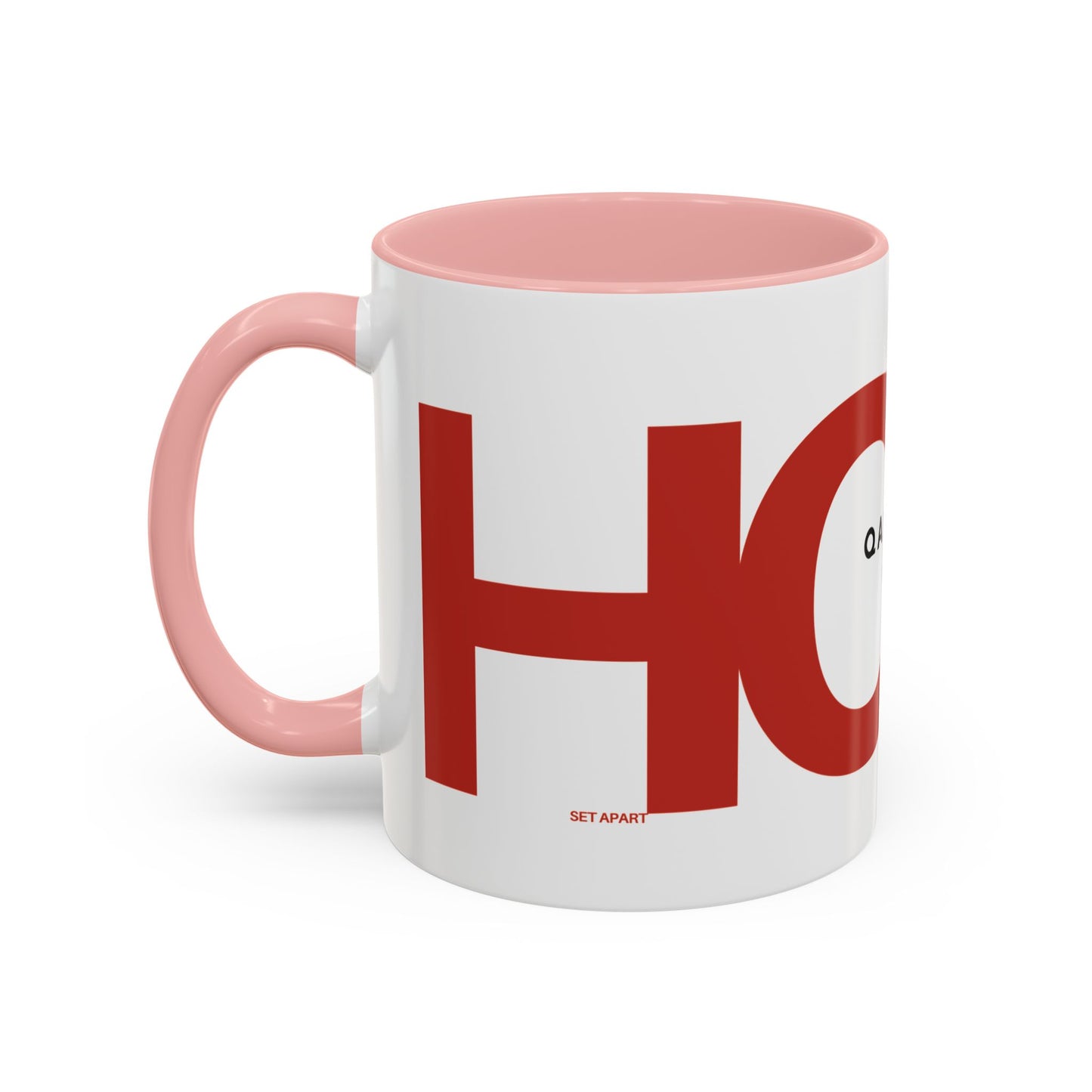 "HOLY" Qadosh Christian Coffee Mug – Hebrew Scripture Art, Leviticus 20:26, "Set Apart" Faith Gift, 11oz Two-Tone Color Mug (9 Color Options)