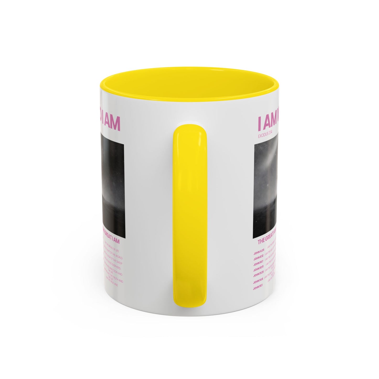 I AM WHO I AM Accent Coffee Mug — Inspirational Bible Verse Mug