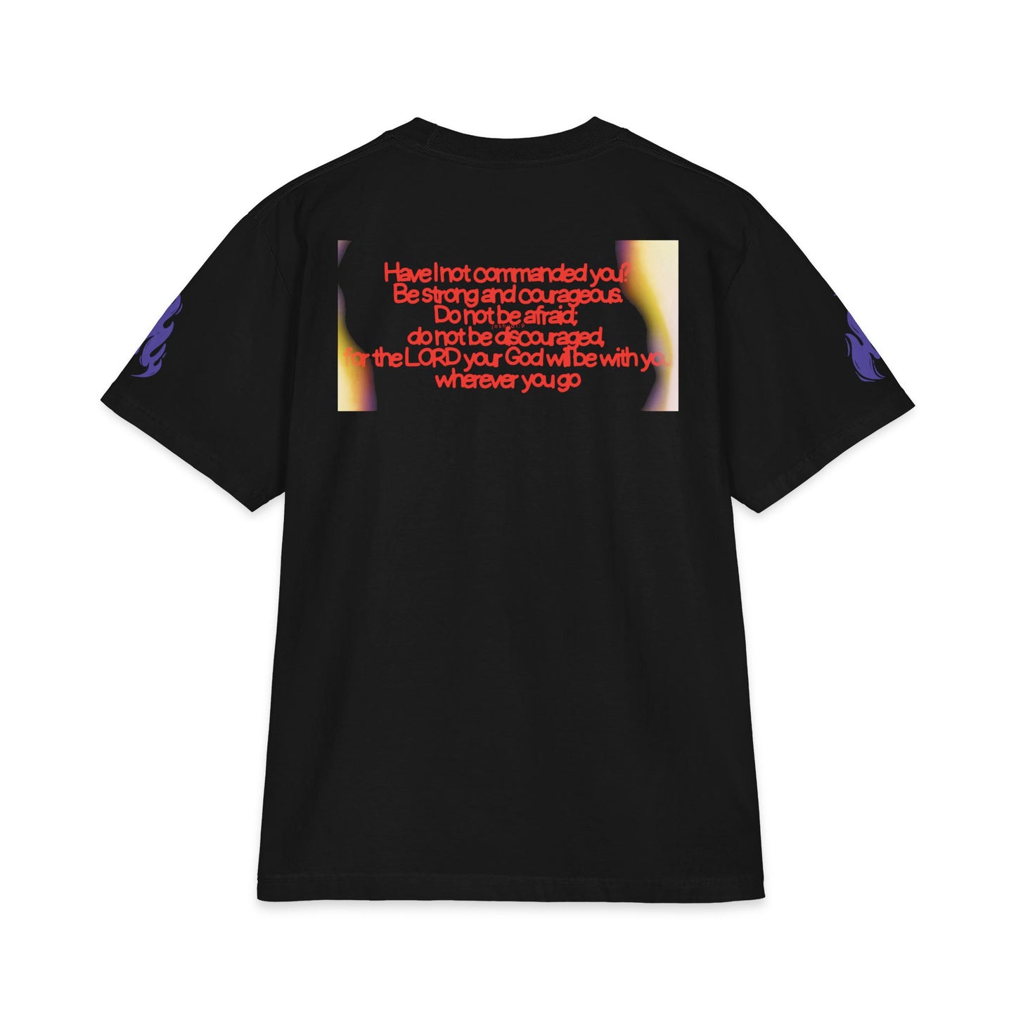 "Courageous" Christian Unisex Heavyweight T-Shirt | Joshua 1:9 | Panda Warrior Aurora Graphic | Be Strong and Courageous | Bold Faith Streetwear