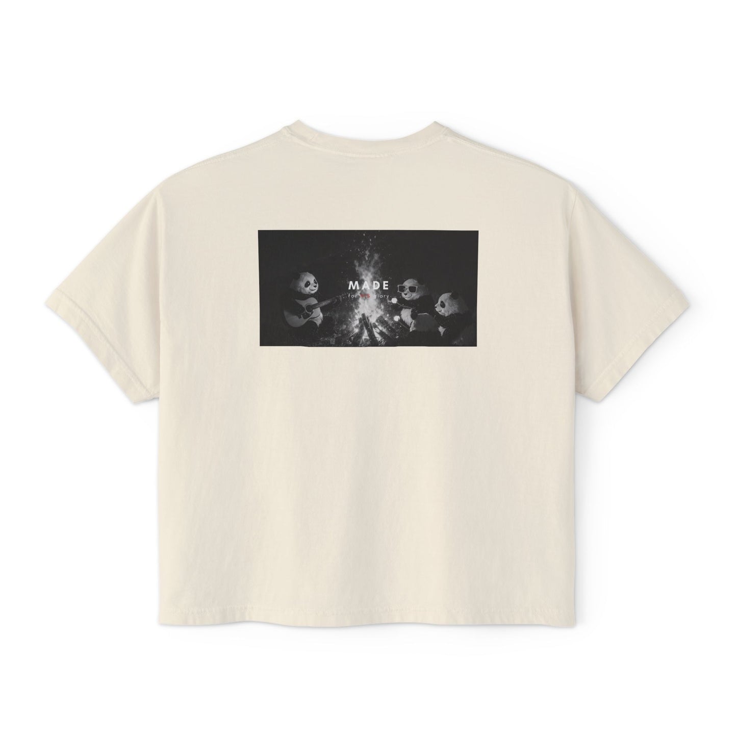 Fearfully & Wonderfully Made" Women's Christian Crop Tee | Psalm 139:14 | Panda Graphic Faith Apparel | Boxy Christian T-Shirt