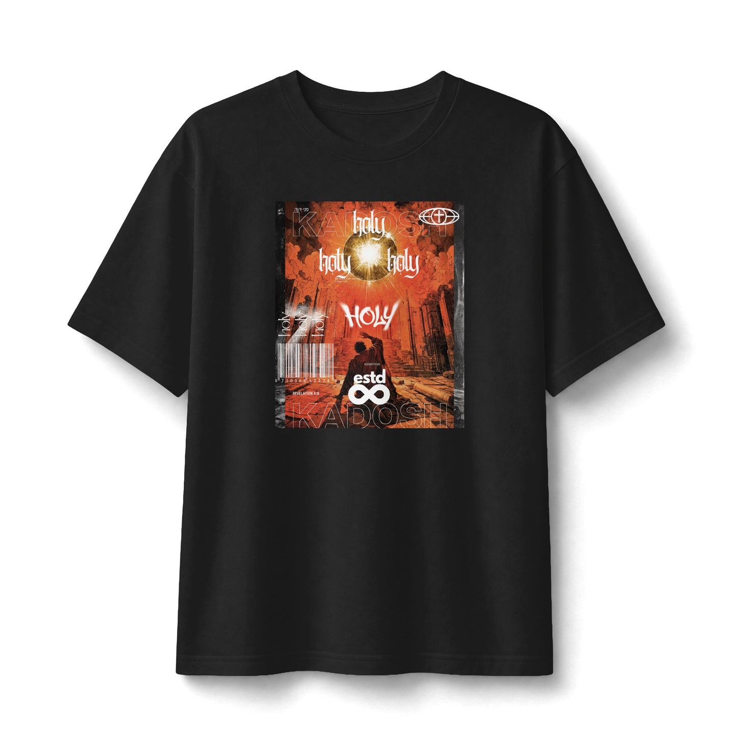 "Kadosh / Holy" Christian Unisex Heavyweight T-Shirt | Isaiah 6 | Revelation 4:8 | 1 Peter 1:16 | Throne Room Graphic | Holy Holy Holy | Bold Worship Streetwear