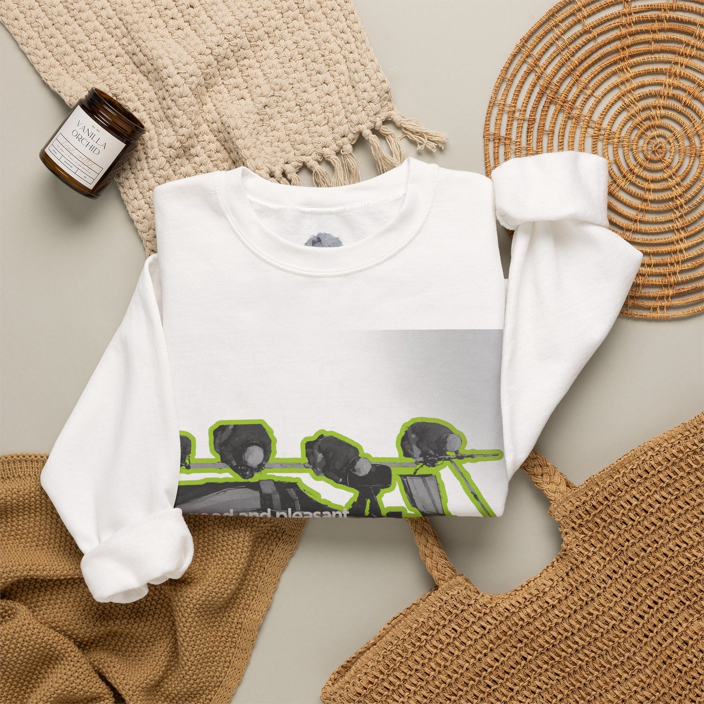 "Unity" Christian Unisex Heavyweight Sweatshirt | Psalm 133:1 | F1 Pit Crew Graphic | Living Together in Harmony | Faith Streetwear