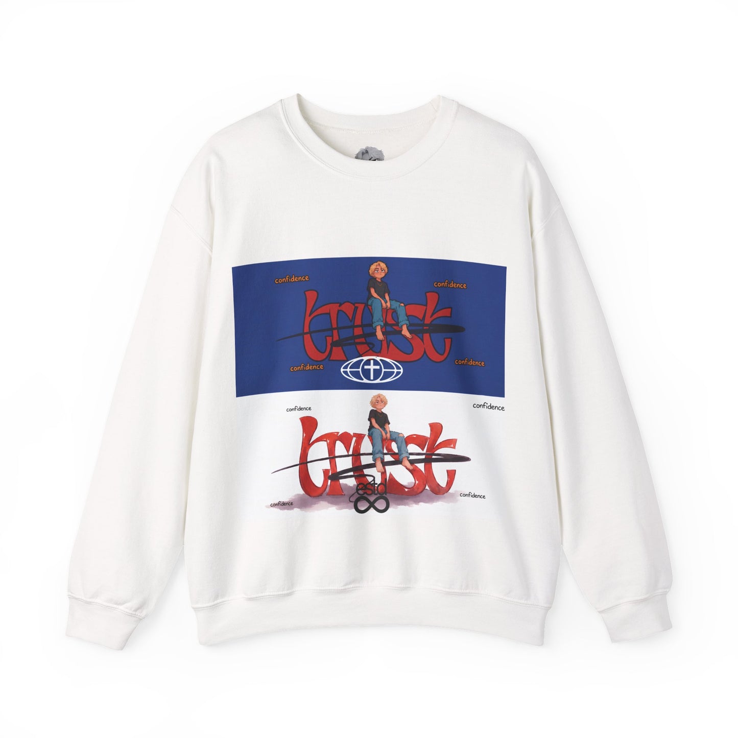 "Trust" Christian Unisex Heavyweight Crewneck Sweatshirt | Confidence in God | Faith Streetwear