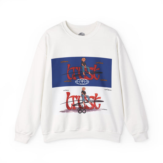 "Trust" Christian Unisex Heavyweight Crewneck Sweatshirt | Confidence in God | Faith Streetwear