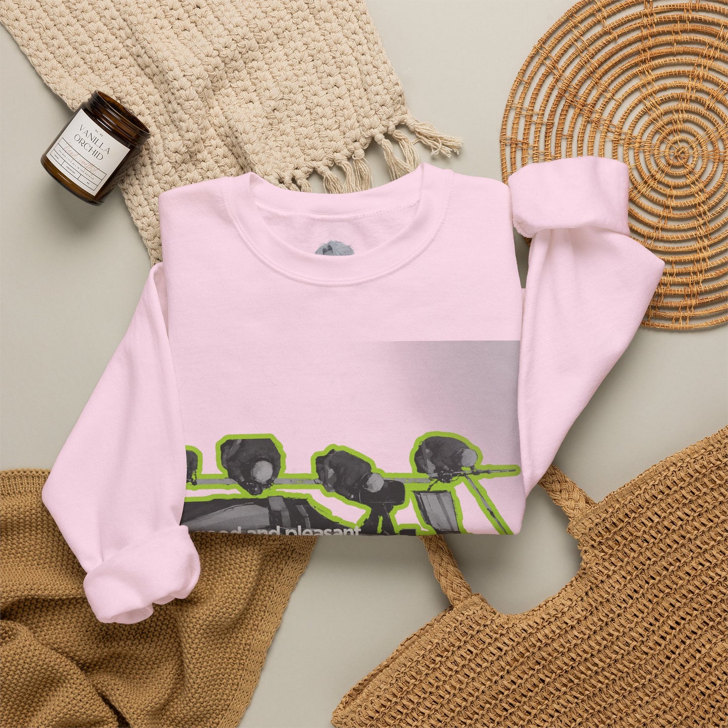 "Unity" Christian Unisex Heavyweight Sweatshirt | Psalm 133:1 | F1 Pit Crew Graphic | Living Together in Harmony | Faith Streetwear