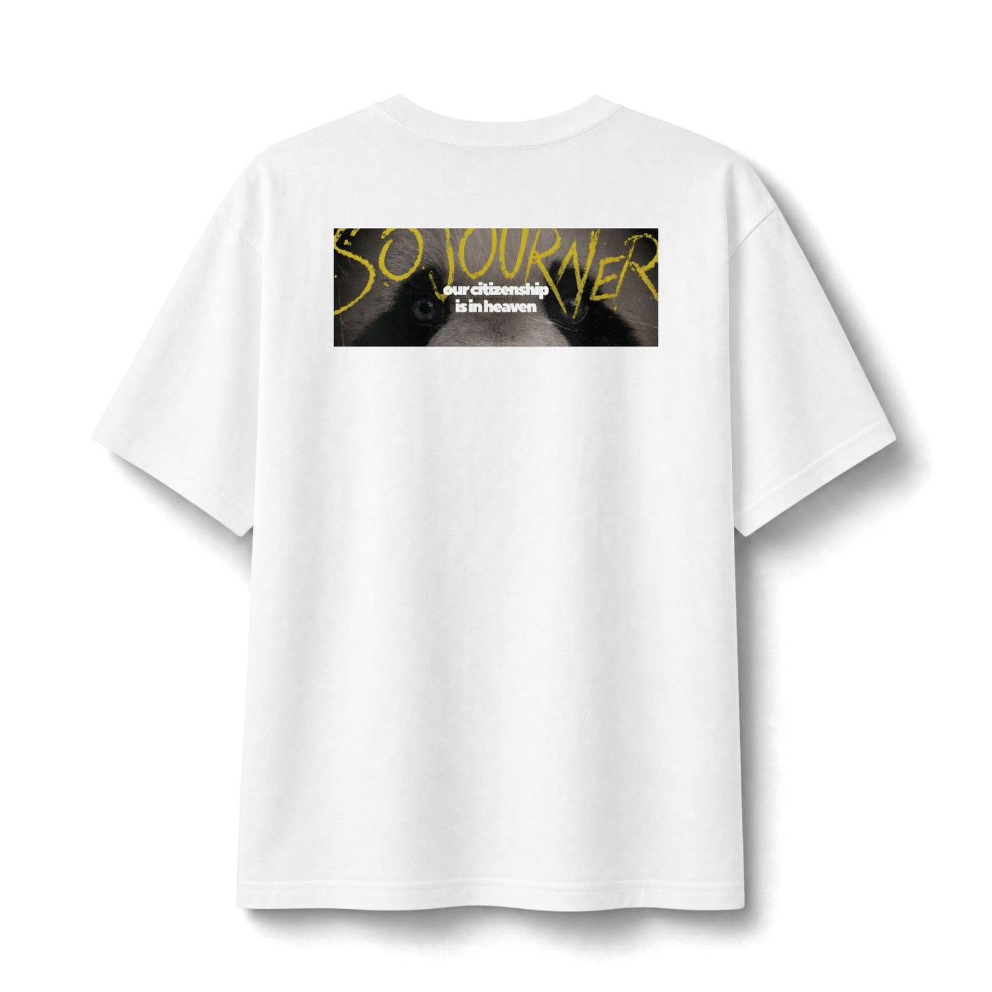 "Holy Exiles" Christian Unisex Heavyweight T-Shirt | 1 Peter 2:11 | Anime Boy & Panda Collective Graphic | Sojourners and Exiles | Bold Christian Identity Streetwear