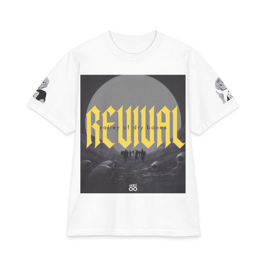 "Revival" Christian Unisex Max Heavyweight T-Shirt | Ezekiel 37:5 | Valley of Dry Bones Graphic | You Shall Live | Bold Faith Apparel
