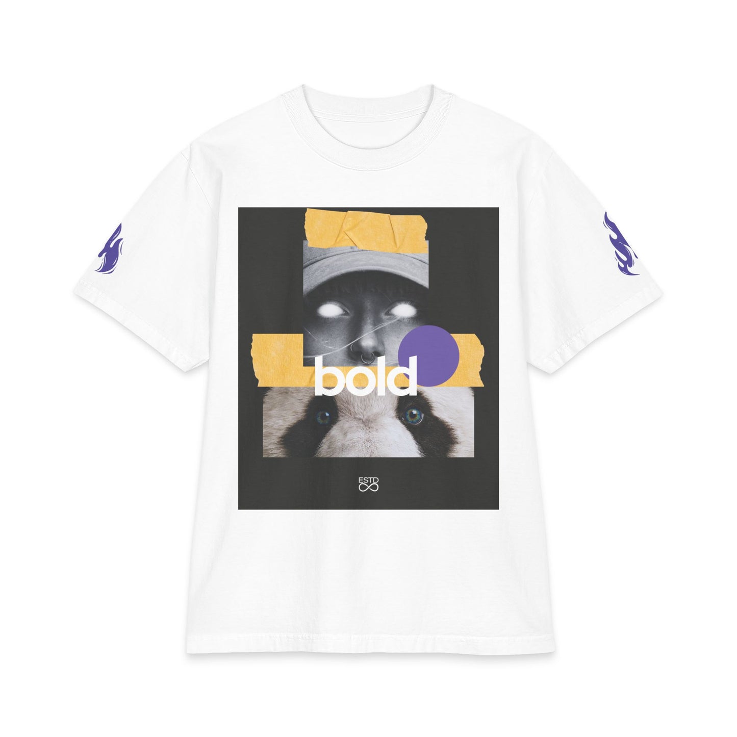 "BOLD" Fierce Eyes Christian T-Shirt | Proverbs 28:1 Bible Verse Graphic Tee | Unisex Heavyweight Streetwear | Faith-Based Front & Back Print