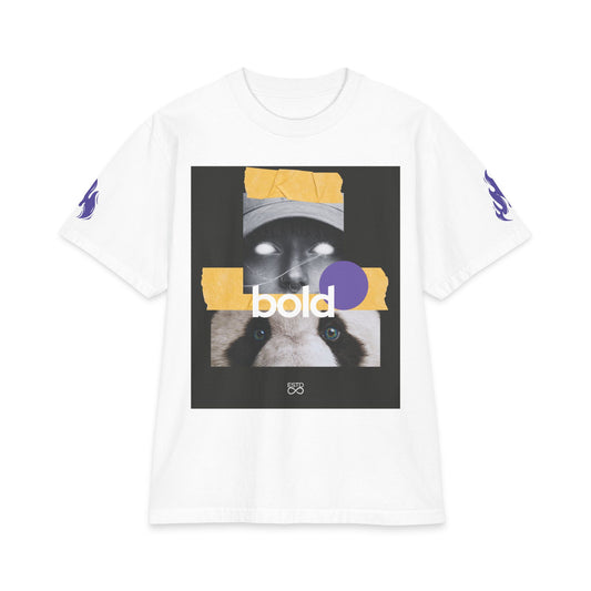 "BOLD" Fierce Eyes Christian T-Shirt | Proverbs 28:1 Bible Verse Graphic Tee | Unisex Heavyweight Streetwear | Faith-Based Front & Back Print