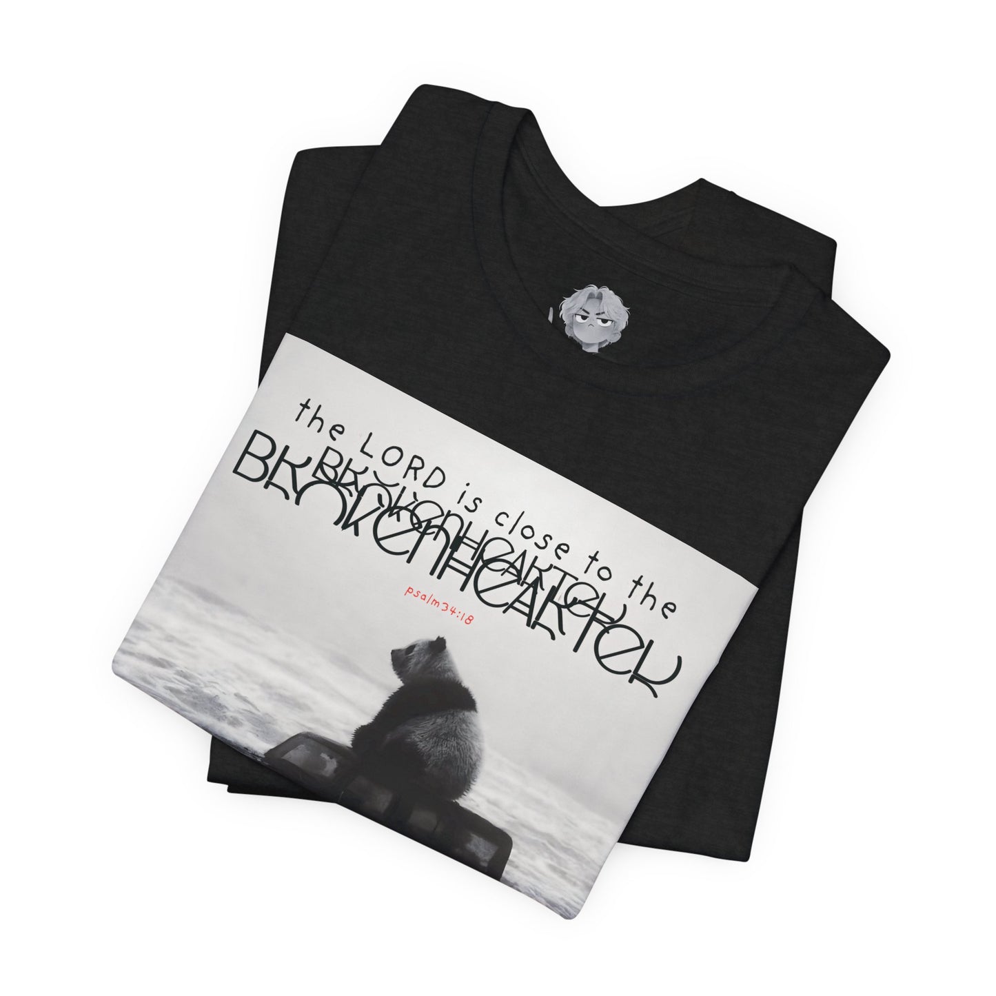 Psalm 34:18 Unisex Christian T-Shirt — 'The Lord is Close to the Brokenhearted' Tee
