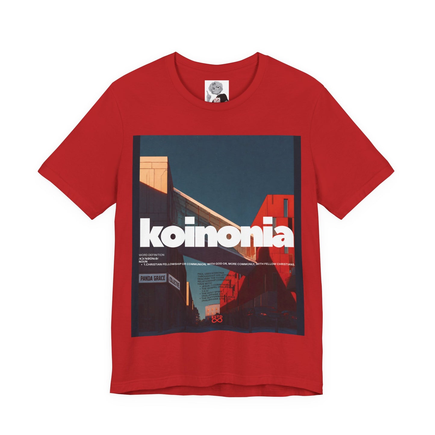 Koinonia Christian T-Shirt | Faith-Based Graphic Tee, Unisex, Romans 12:10