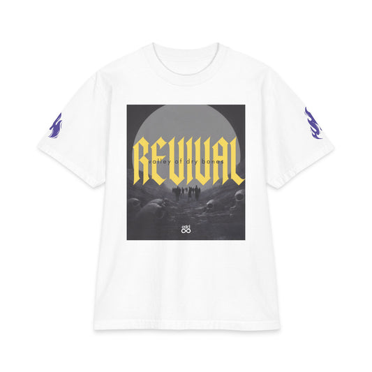 "Revival" Christian Unisex Max Heavyweight T-Shirt | Ezekiel 37:5 | Valley of Dry Bones Graphic | You Shall Live | Bold Faith Apparel