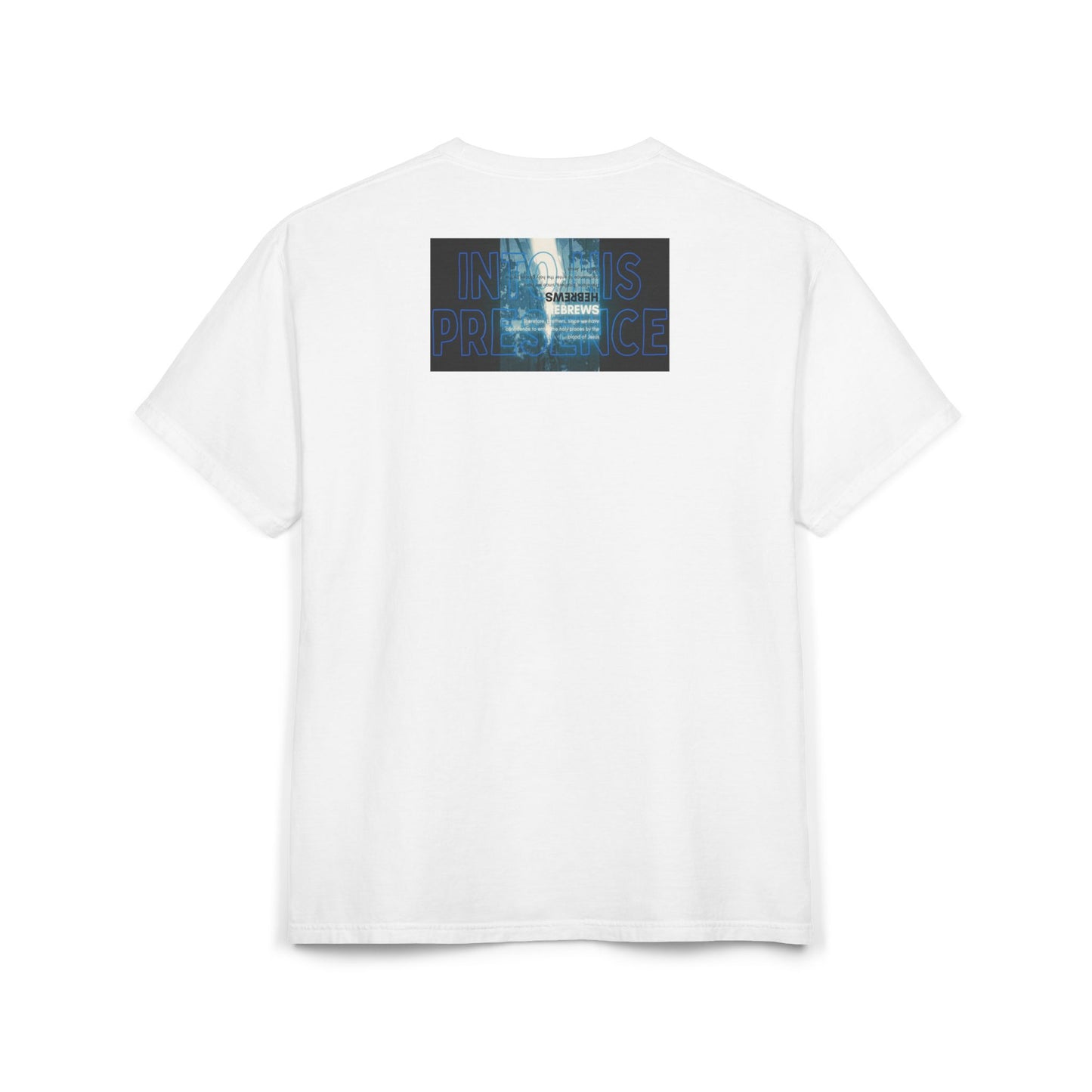 "Into His Presence" Christian Unisex Garment-Dyed T-Shirt | Hebrews 10:19 | Torn Veil Graphic | Access by the Blood of Jesus | Bold Worship Faith Streetwear