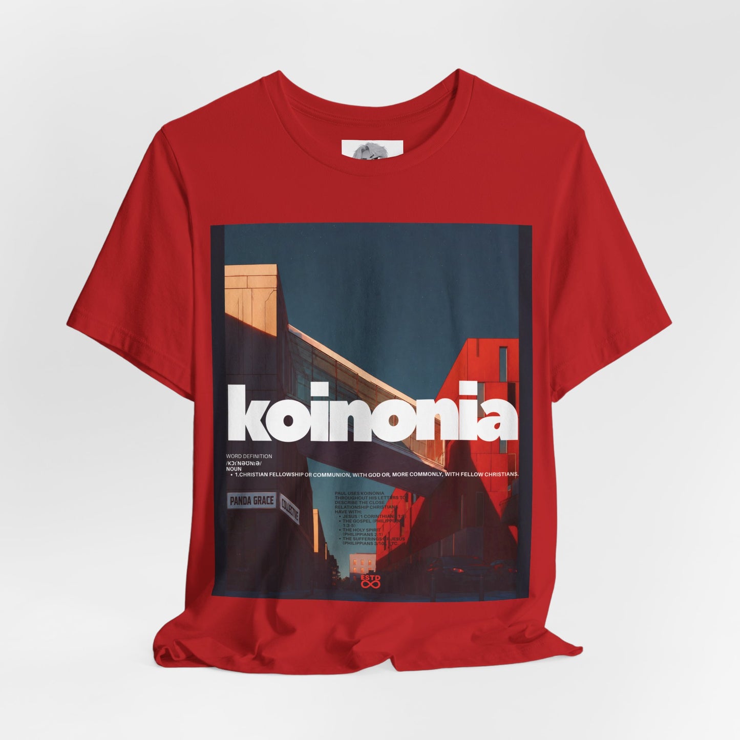 Koinonia Christian T-Shirt | Faith-Based Graphic Tee, Unisex, Romans 12:10