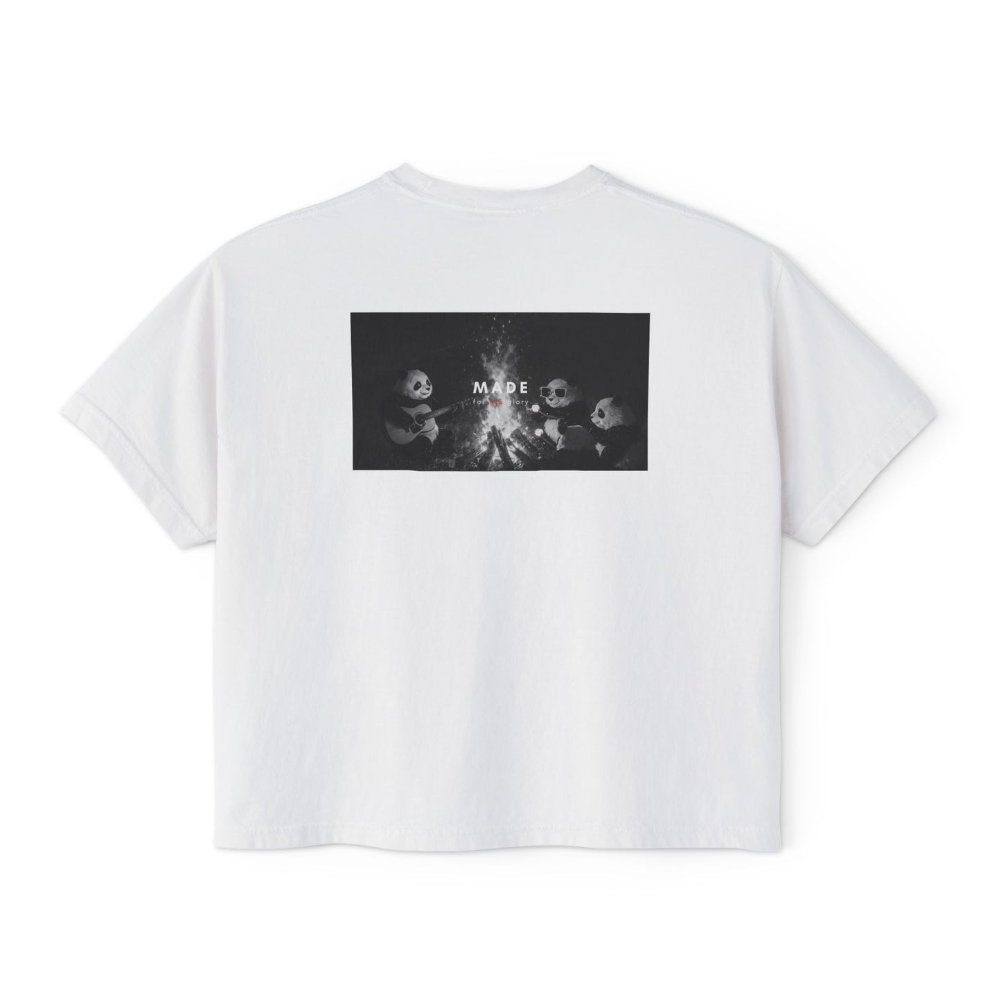 Fearfully & Wonderfully Made" Women's Christian Crop Tee | Psalm 139:14 | Panda Graphic Faith Apparel | Boxy Christian T-Shirt