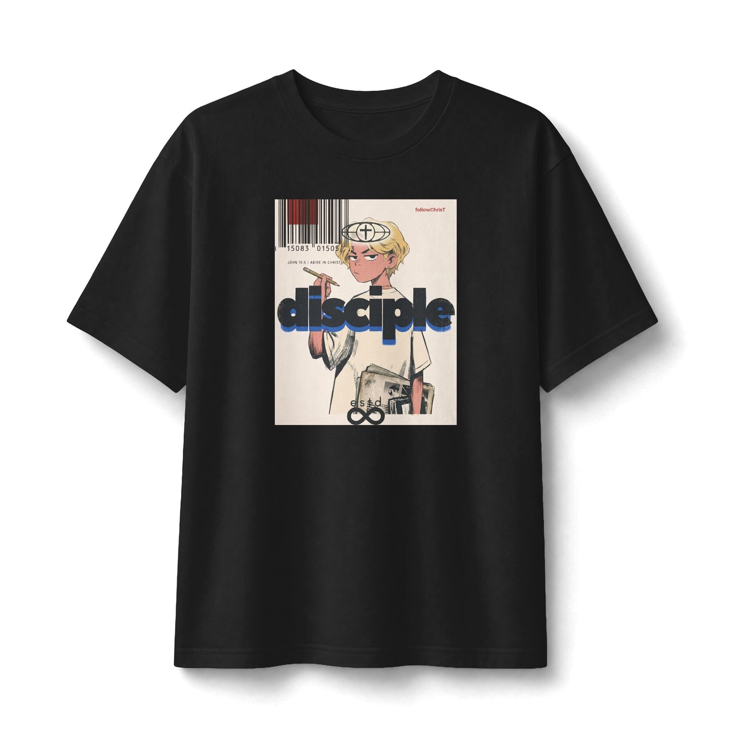 DISCIPLE — Christian Streetwear Graphic Tee | John 15:5 Abide in Christ | Unisex Heavyweight T-Shirt
