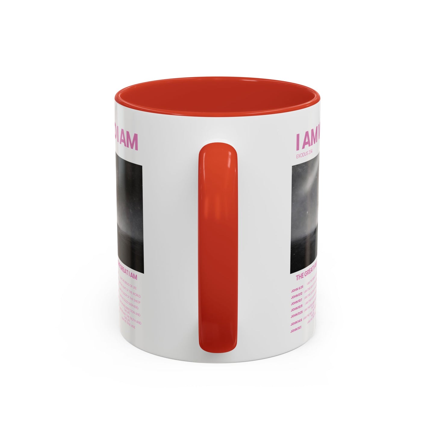 I AM WHO I AM Accent Coffee Mug — Inspirational Bible Verse Mug