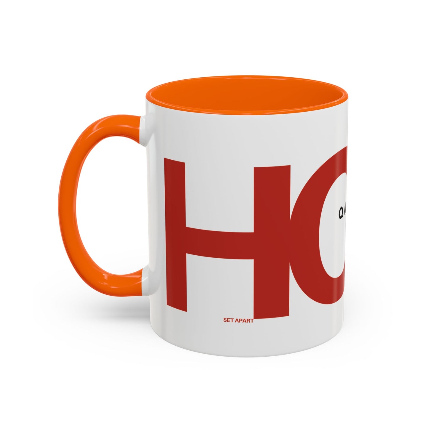 "HOLY" Qadosh Christian Coffee Mug – Hebrew Scripture Art, Leviticus 20:26, "Set Apart" Faith Gift, 11oz Two-Tone Color Mug (9 Color Options)