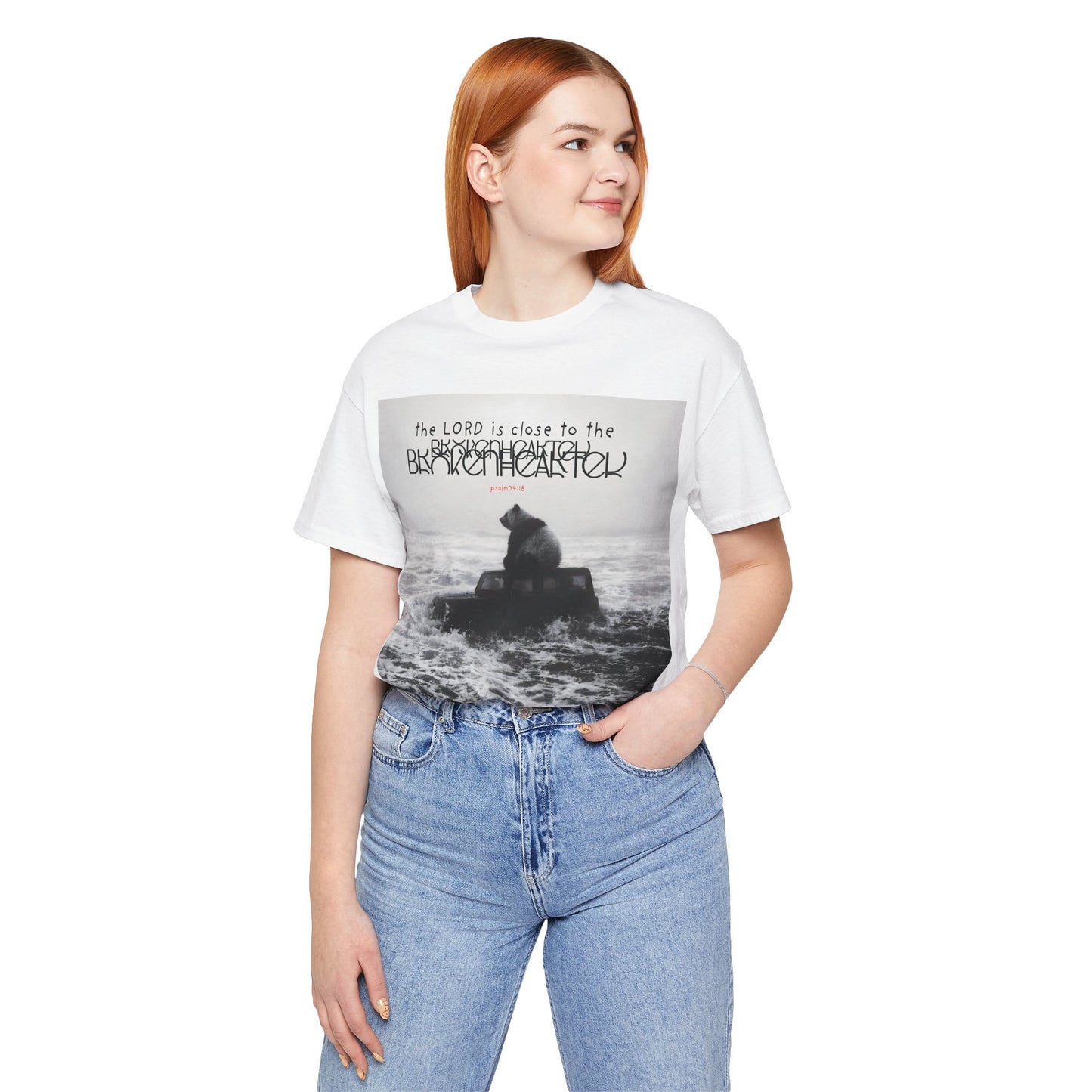Psalm 34:18 Unisex Christian T-Shirt — 'The Lord is Close to the Brokenhearted' Tee