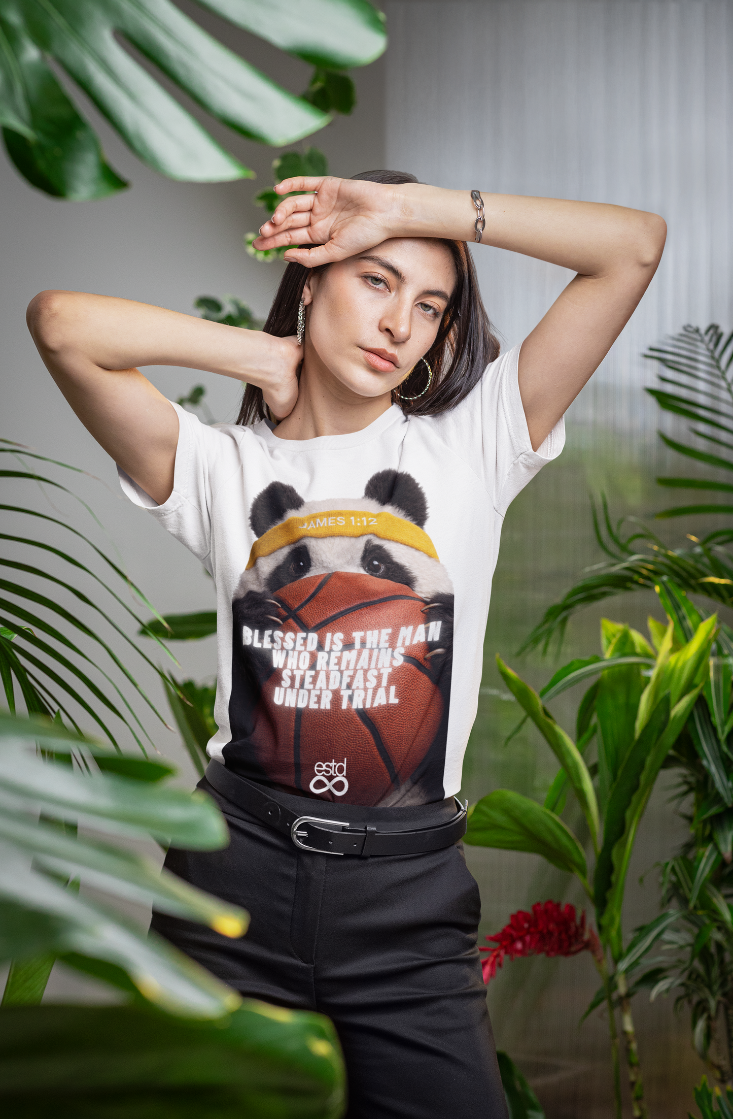 Unisex T-Shirt | Christian T-Shirt | Panda Graphic T-Shirt | James 1:12 T-Shirt