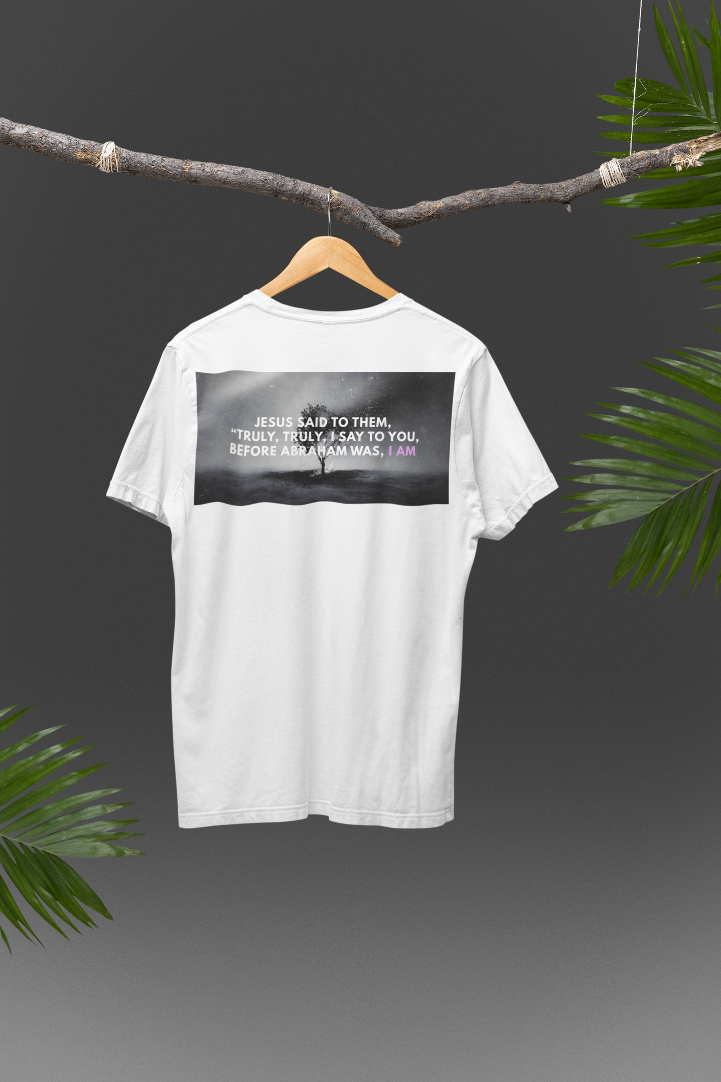 "The Great I AM" Christian Unisex Jersey T-Shirt | Seven I AM Statements of Jesus | Exodus 3:14 | John 8:58 | Burning Bush Faith Apparel