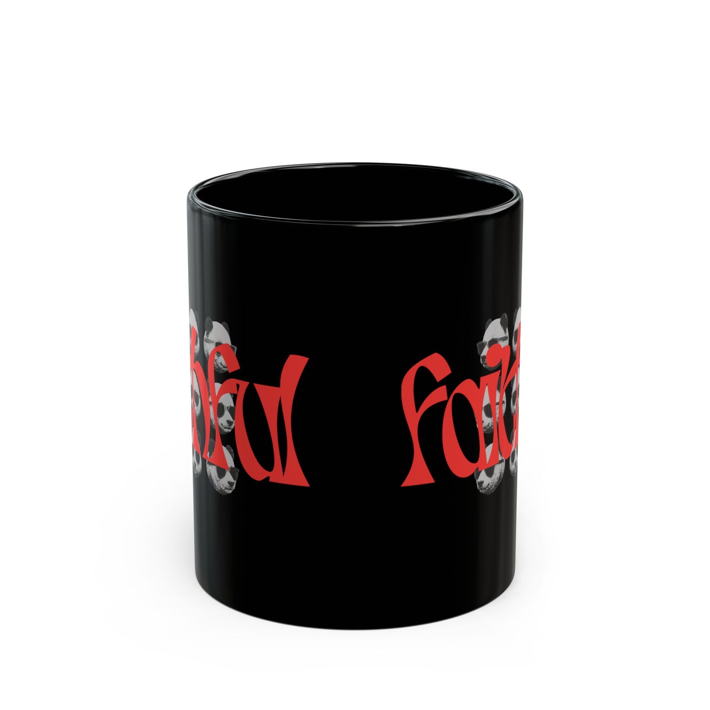 Skull Repeat Black Mug – Gothic "Soulful" Red Script Coffee Cup (11oz/15oz)
