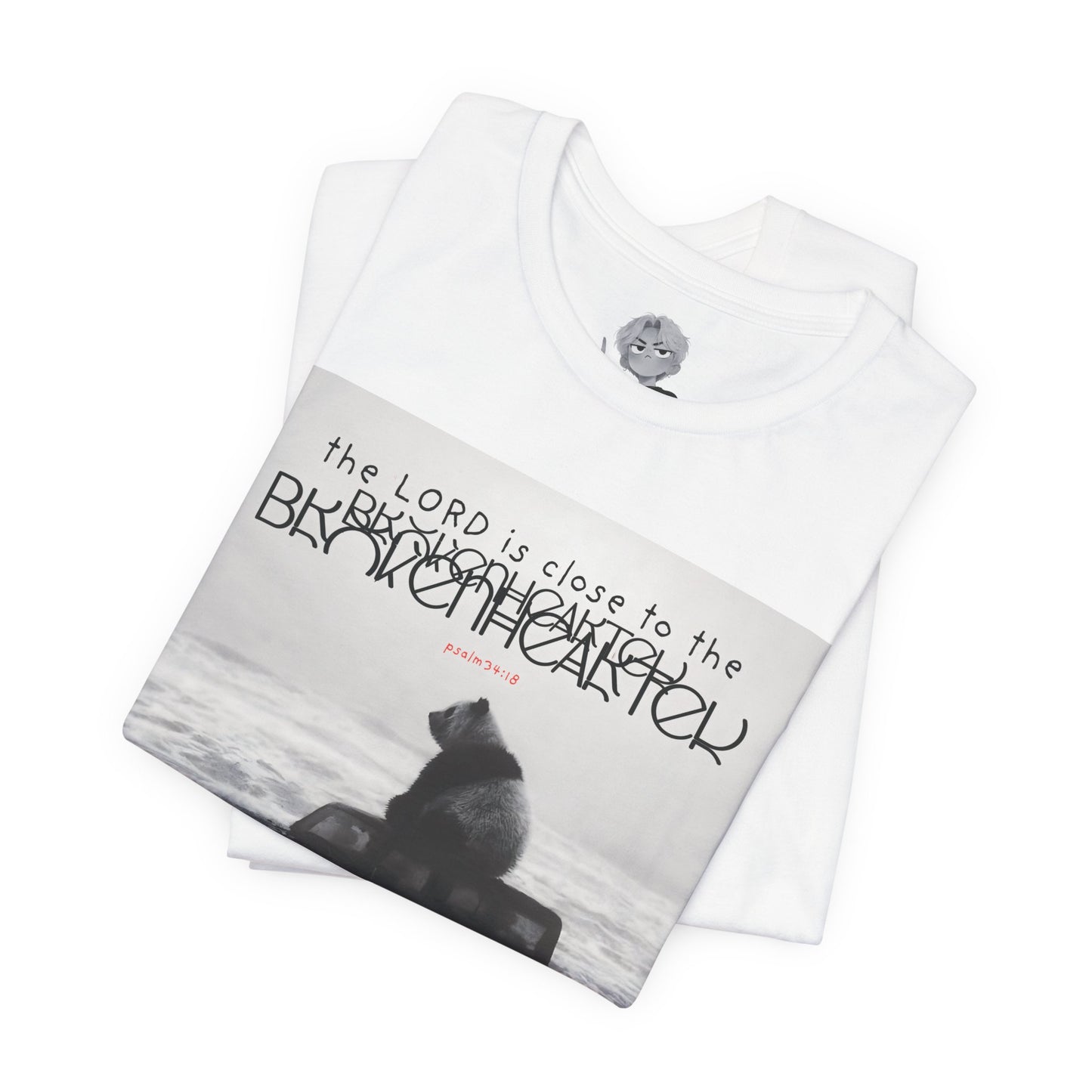 Psalm 34:18 Unisex Christian T-Shirt — 'The Lord is Close to the Brokenhearted' Tee