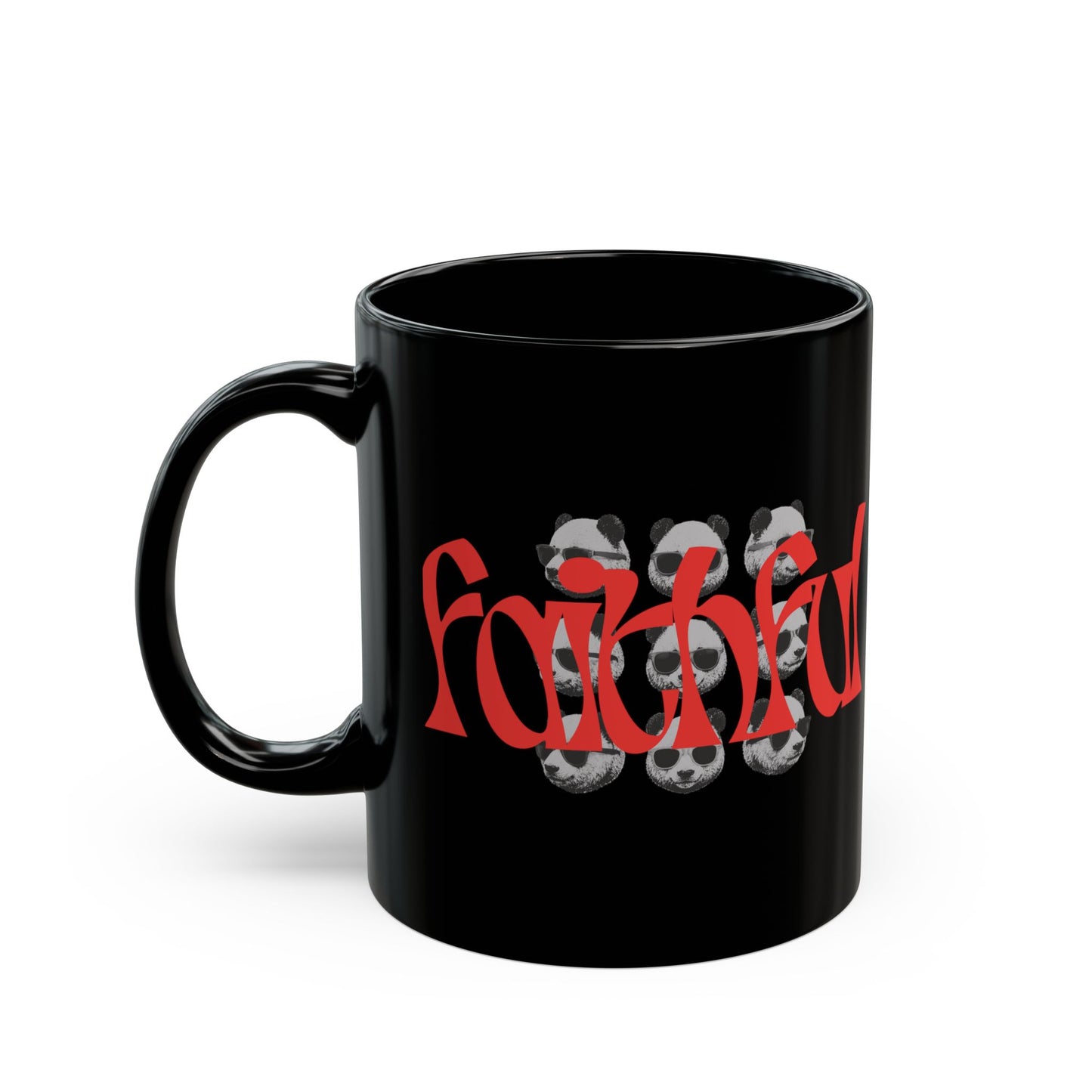 Skull Repeat Black Mug – Gothic "Soulful" Red Script Coffee Cup (11oz/15oz)