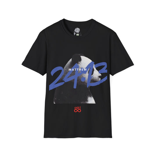 "Endure" Christian Unisex T-Shirt | Matthew 24:13 | Panda Graphic | Those Who Endure to the End Will Be Saved | Faith Apparel