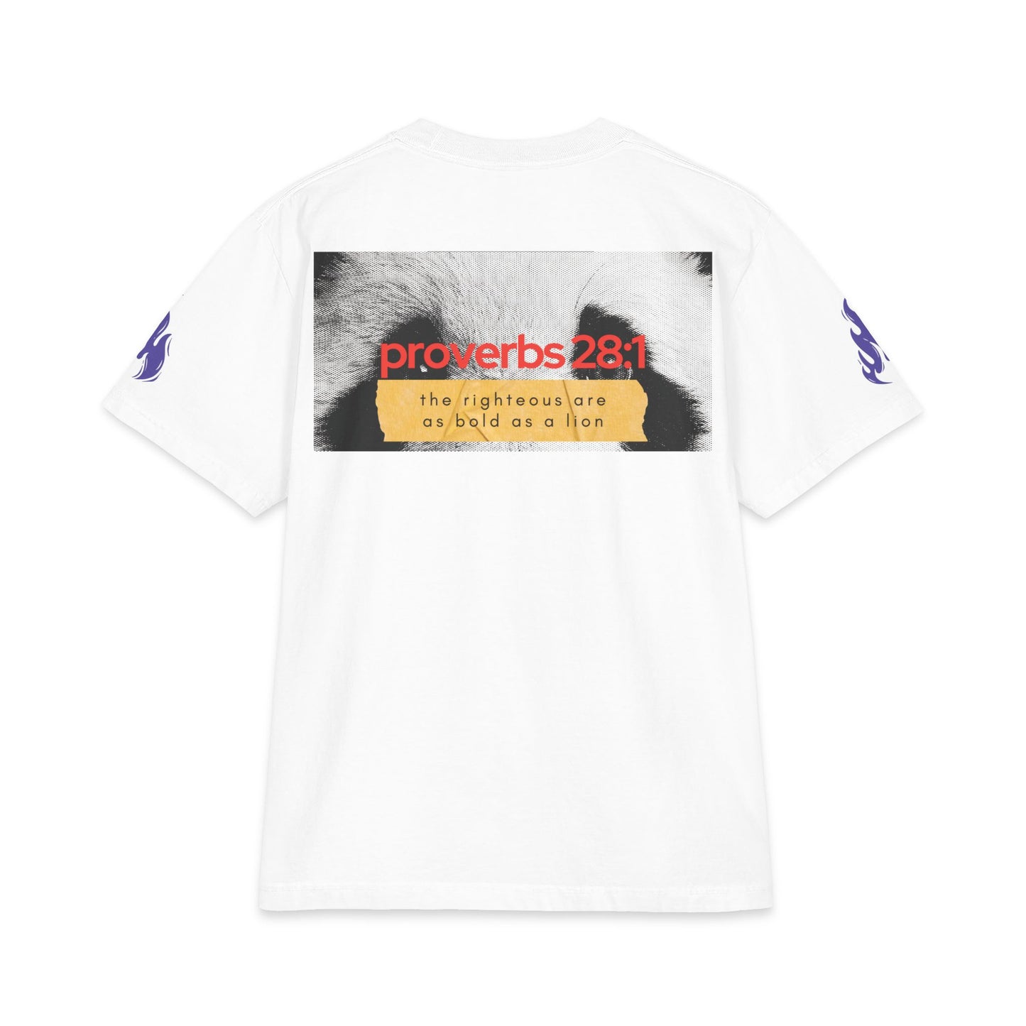 "BOLD" Fierce Eyes Christian T-Shirt | Proverbs 28:1 Bible Verse Graphic Tee | Unisex Heavyweight Streetwear | Faith-Based Front & Back Print