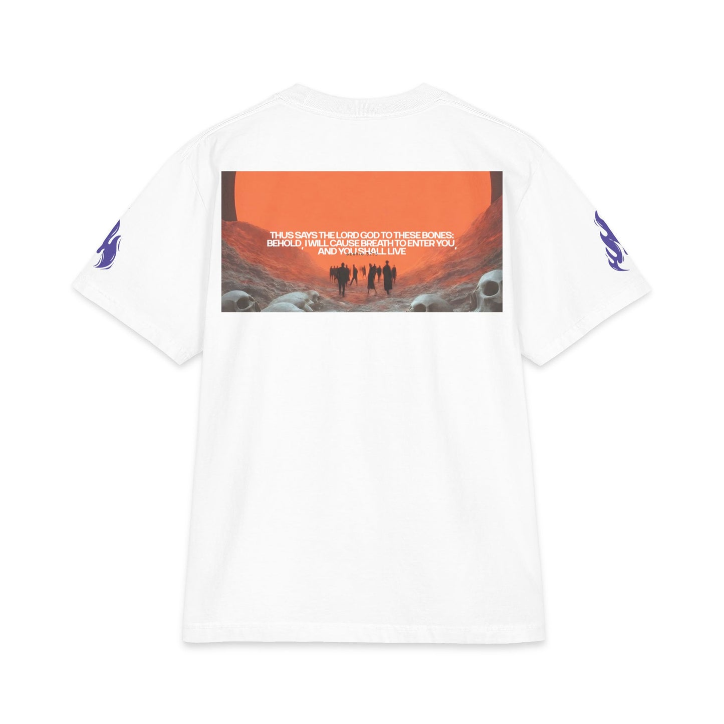 "Revival" Christian Unisex Max Heavyweight T-Shirt | Ezekiel 37:5 | Valley of Dry Bones Graphic | You Shall Live | Bold Faith Apparel