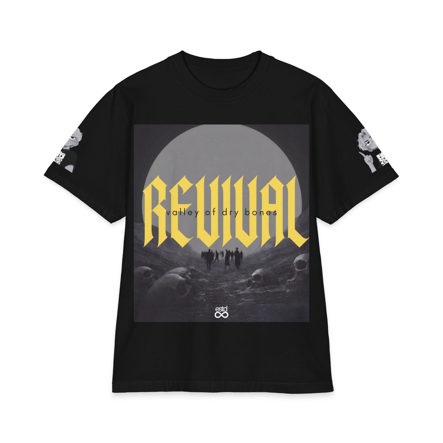 "Revival" Christian Unisex Max Heavyweight T-Shirt | Ezekiel 37:5 | Valley of Dry Bones Graphic | You Shall Live | Bold Faith Apparel
