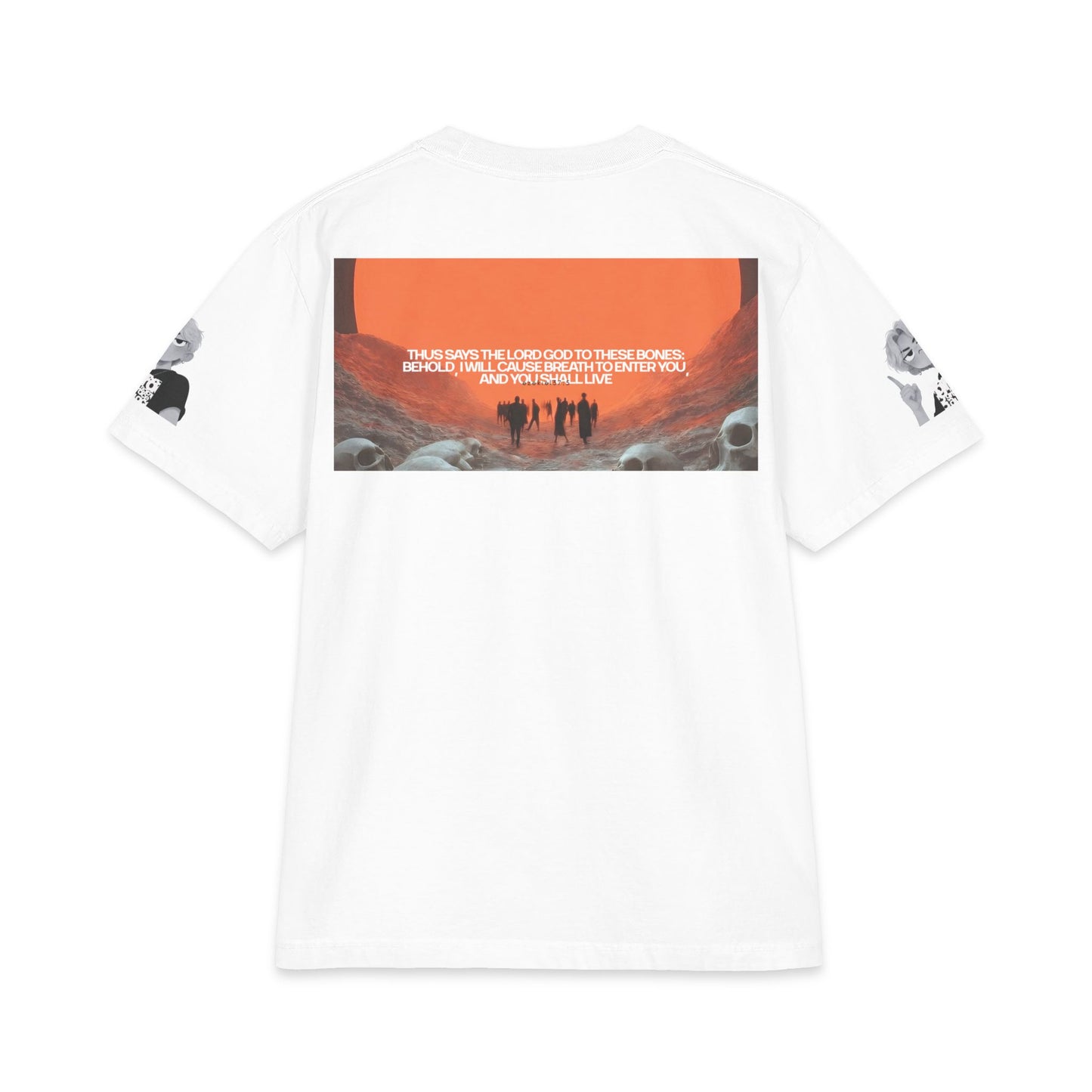 "Revival" Christian Unisex Max Heavyweight T-Shirt | Ezekiel 37:5 | Valley of Dry Bones Graphic | You Shall Live | Bold Faith Apparel