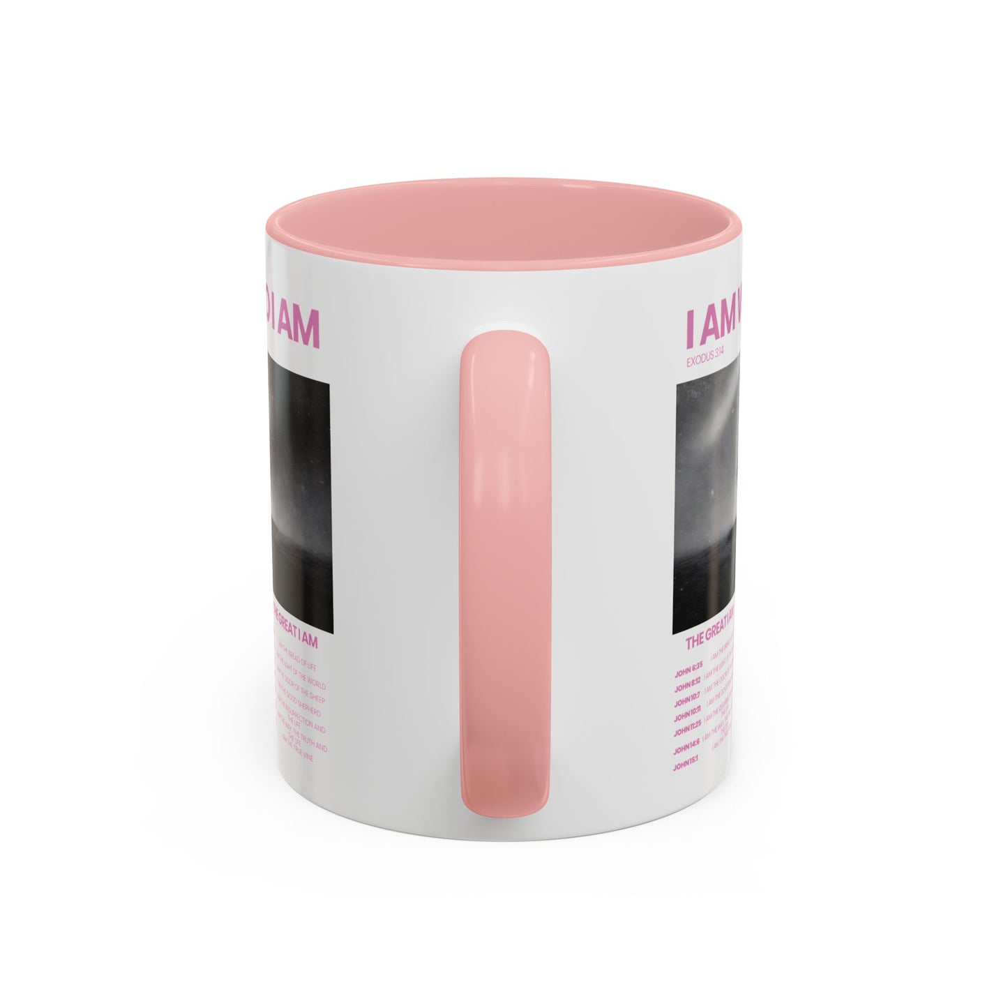 I AM WHO I AM Accent Coffee Mug — Inspirational Bible Verse Mug